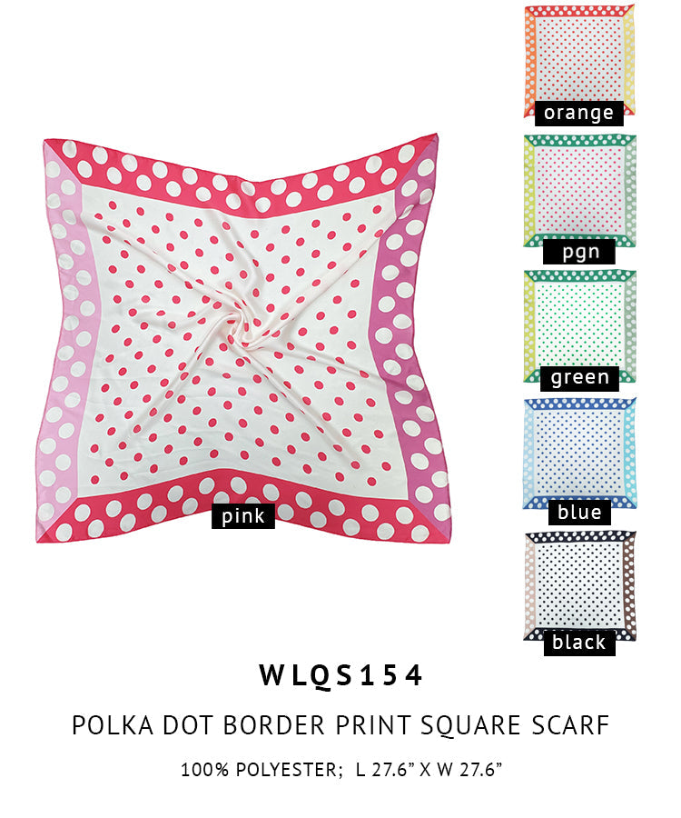 Polka Dot Border Print Square Scarf - Charming Charlie