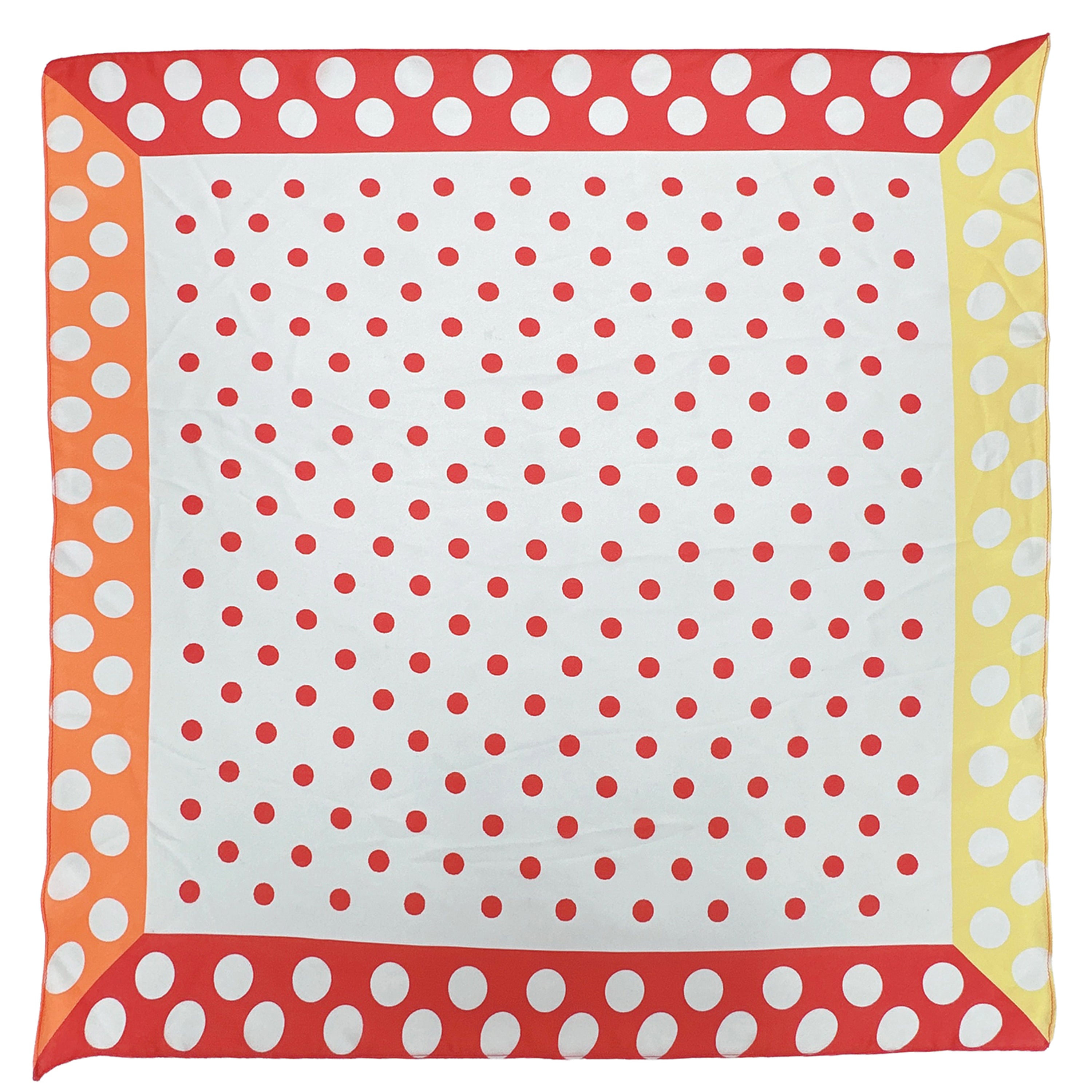 Polka Dot Border Print Square Scarf - Charming Charlie