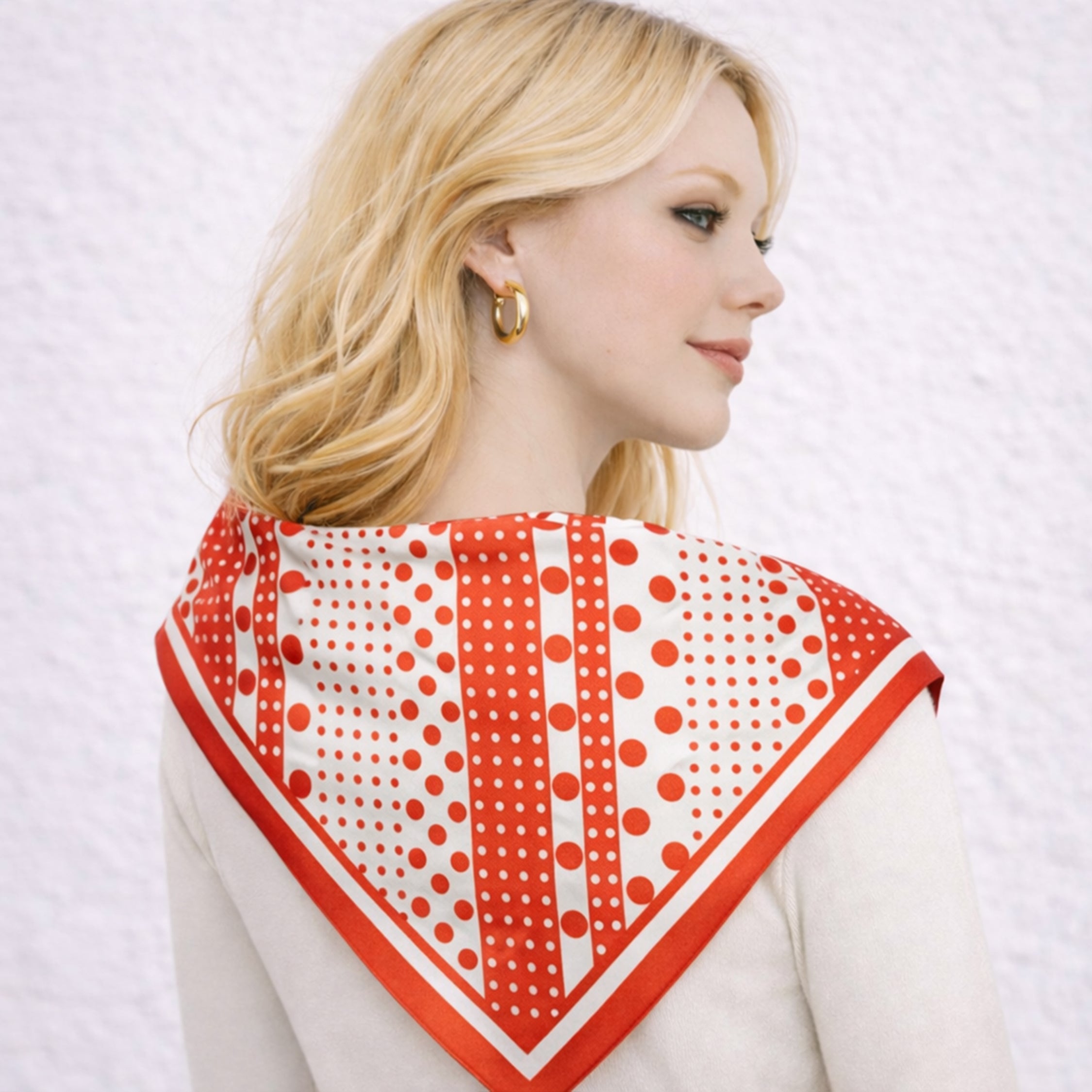 Polka Dot Print Square Scarf - Charming Charlie