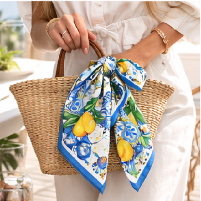 Lemon Print Square Scarf - Charming Charlie