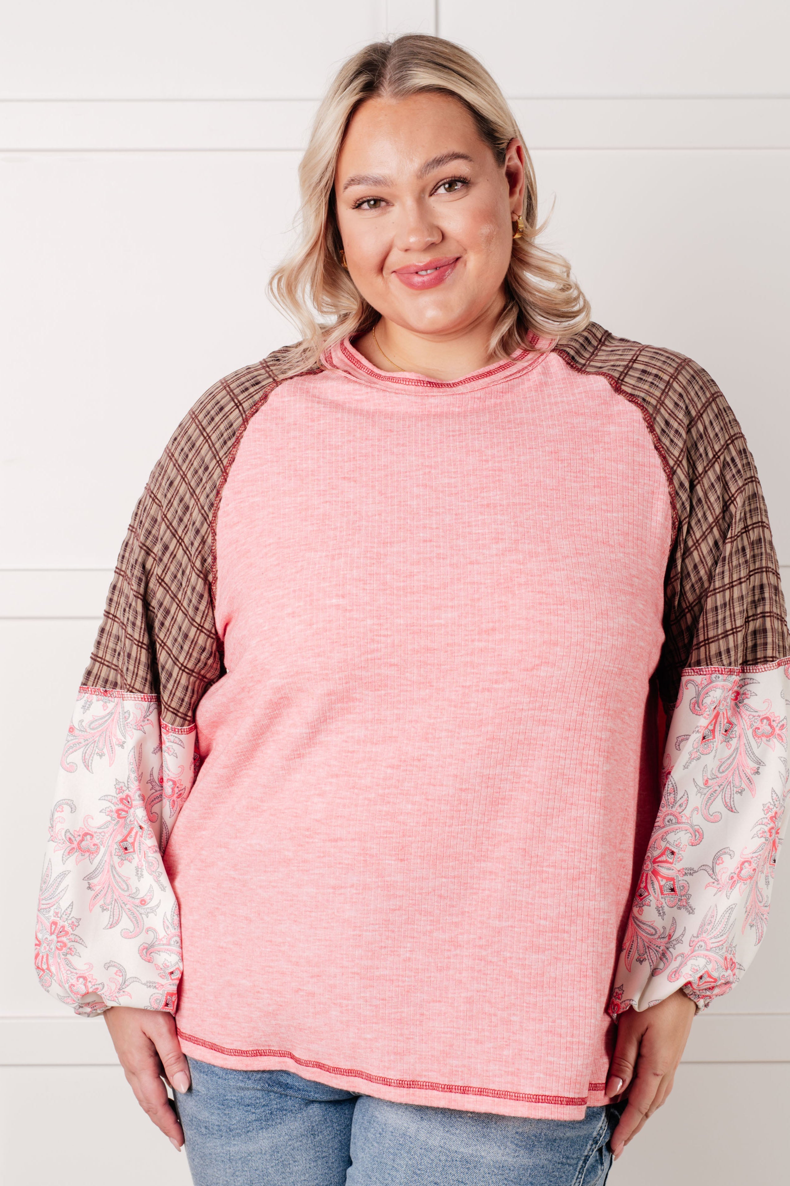 Walk for Miles Floral Color Block Top - Charming Charlie