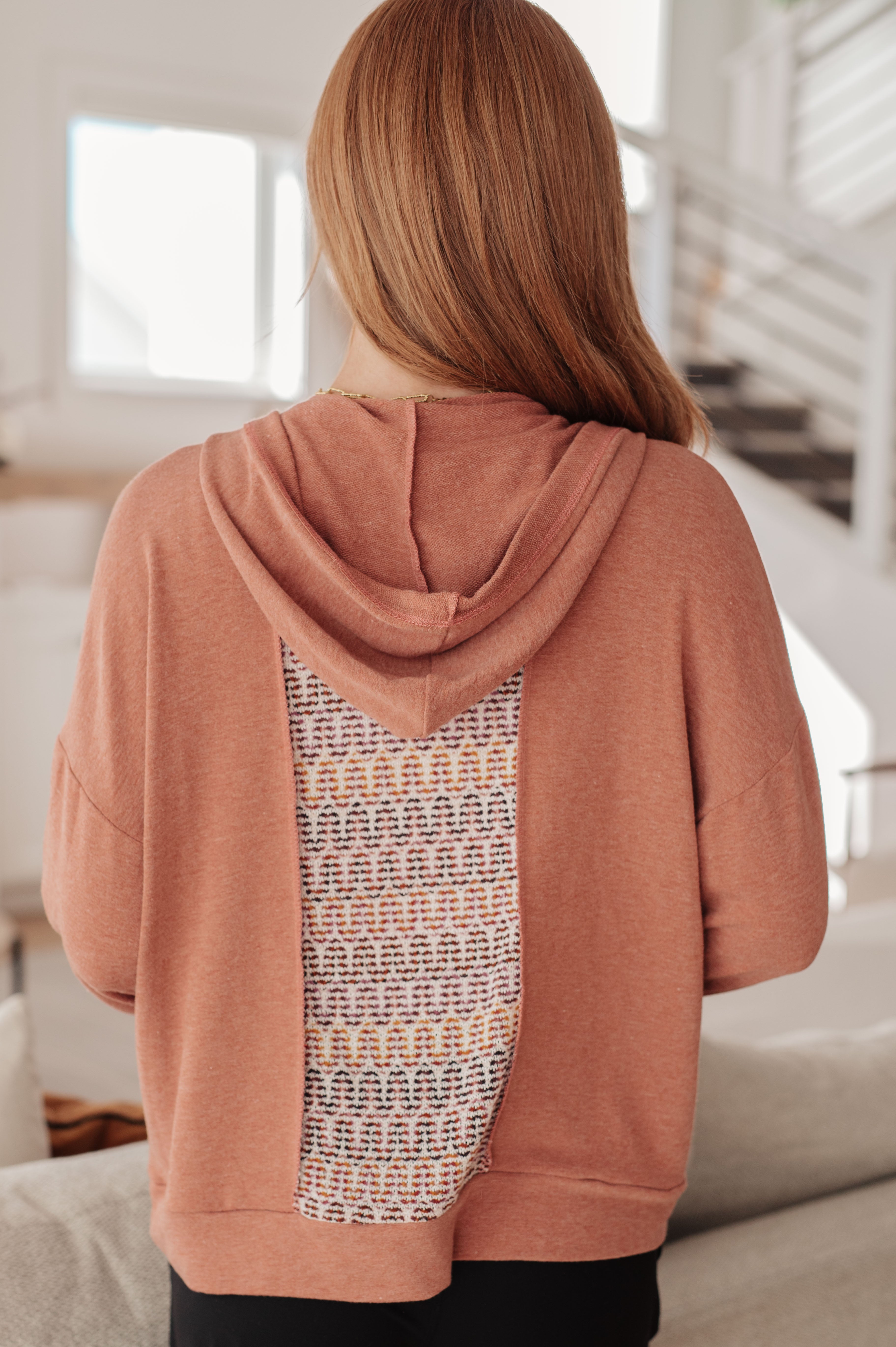 Wave Hello Mixed Print Hoodie - Charming Charlie