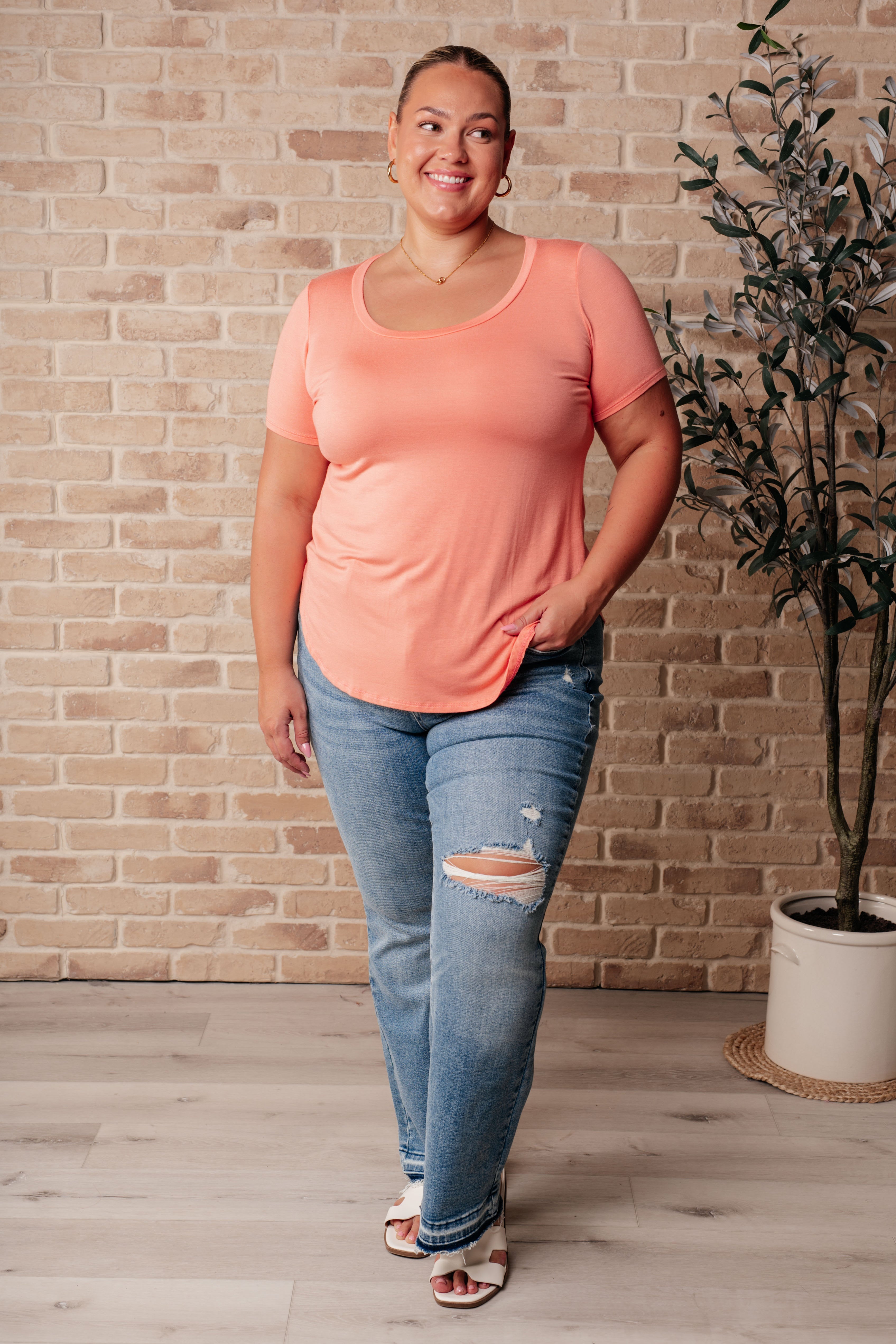 We Go Together Top In Cantaloupe - Charming Charlie