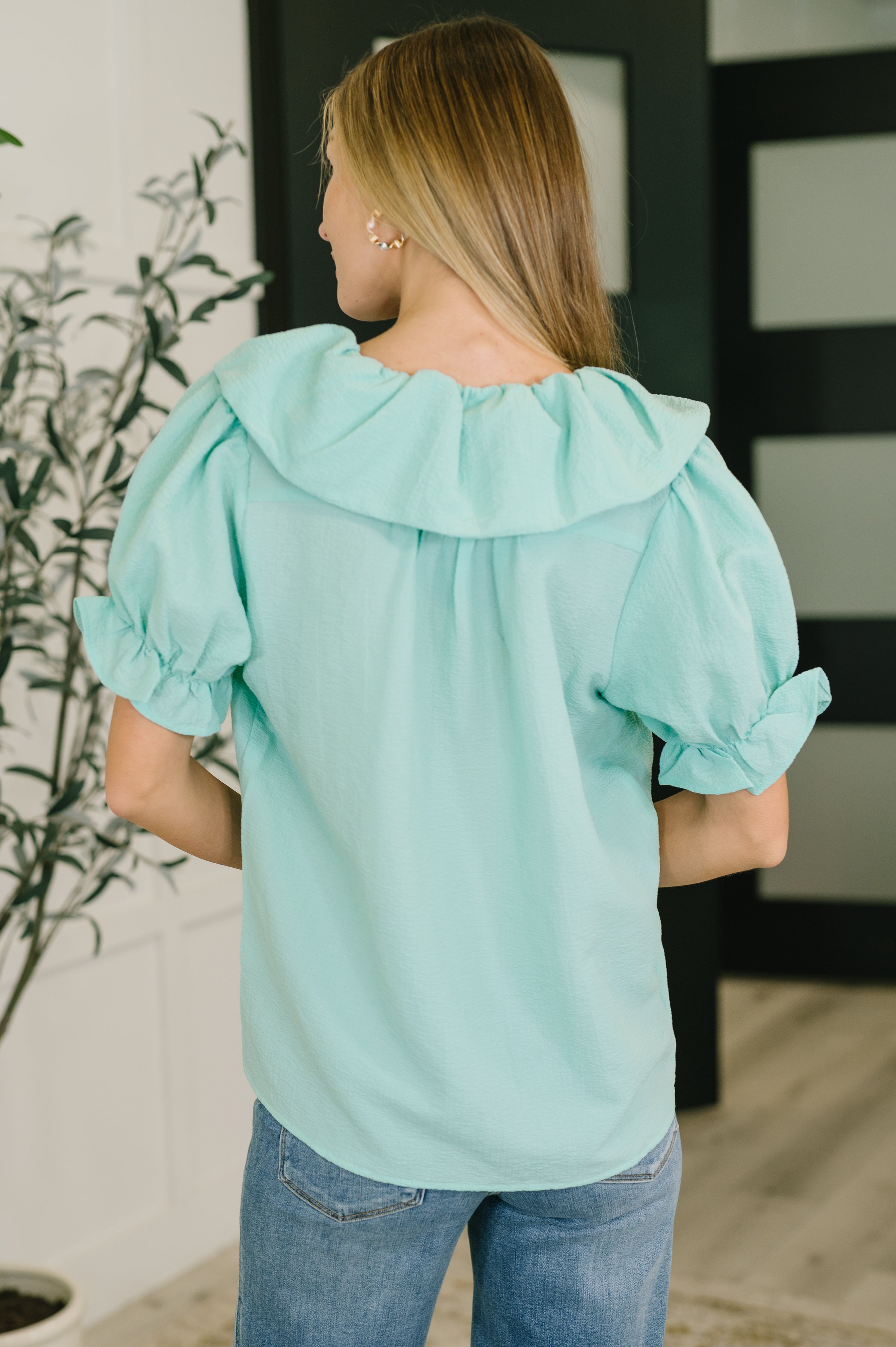 Wherever the Wind Blows Balloon Sleeve Blouse - Charming Charlie