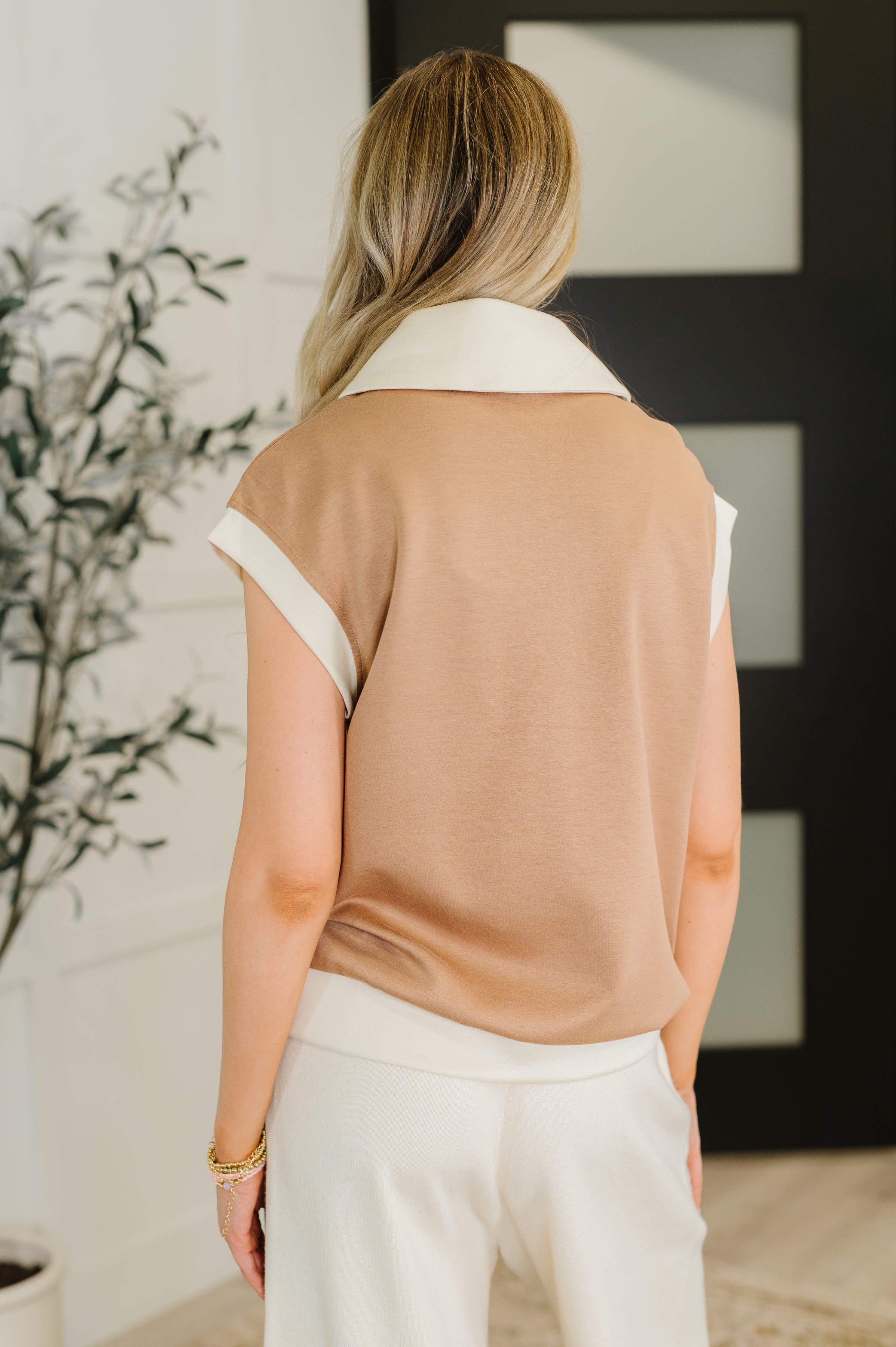 Whispered Urgently Color Block Half Zip Top - Charming Charlie