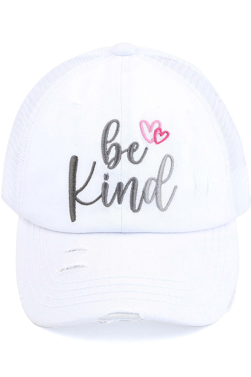 White C.C BE KIND PATCH VINTAGE PONY CAP is a must-have for any fashion-forward individual. Made with quality materials, this cap features a "BE KIND" patch that adds a touch of positivity to your outfit. With its vintage design, it's sure to make a statement while spreading a powerful message. Show your kindness and style with this cap.