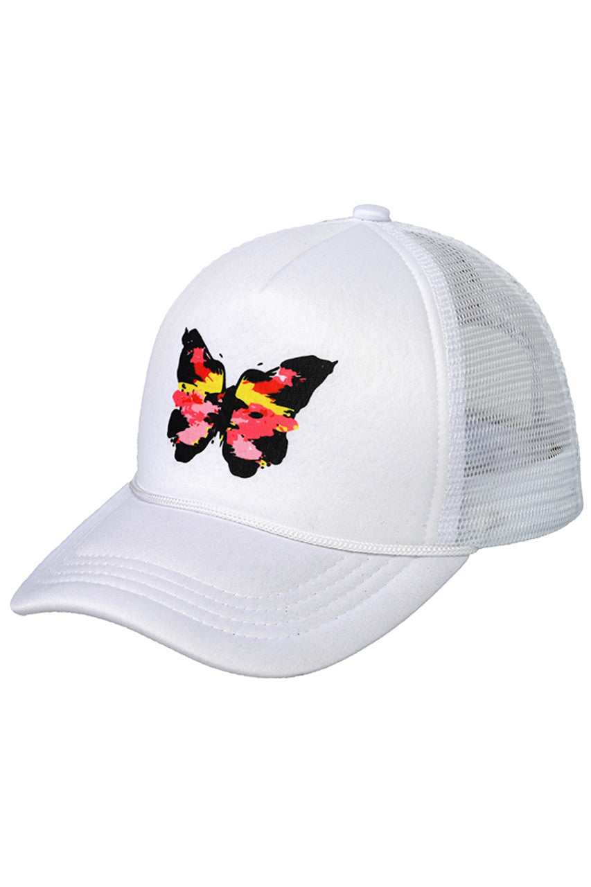 C.C Hand Painted Abstract Butterfly Trucker Cap - Charming Charlie