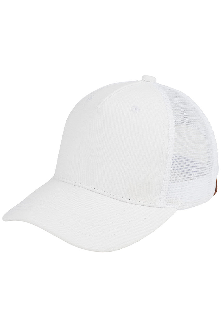 White C.C Solid Color Trucker Cap is the ultimate accessory for any outdoor enthusiast. With its classic trucker style design, it not only adds a touch of style but also provides ventilation and comfort. Made with high-quality materials, it offers durability and long-lasting wear. Perfect for any adventure, whether it be hiking, fishing, or simply enjoying a day in the sun.