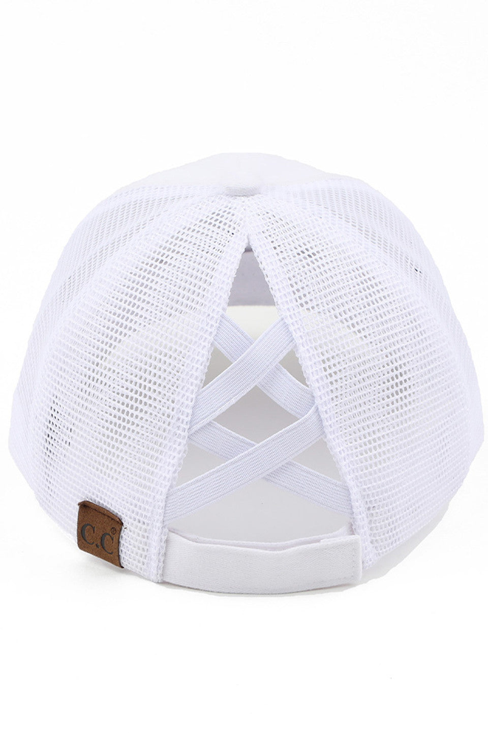 White C.C. WILD PATCH CRISS CROSS PONY CAP offers a stylish and functional way to keep your hair in place while out and about. The crisscross design adds a unique touch, while the wild patch adds a pop of colour to your outfit. Made with high-quality materials, this cap is durable and long-lasting.