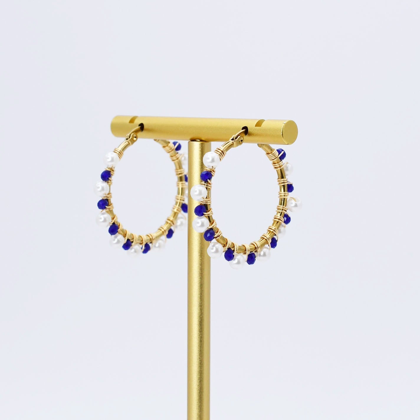 Colorful crystal statement hoop earrings with multicolor beads and sparkling stones, waterproof earrings, tarnish free jewelry, hypoallergenic earrings for sensitive skin, 24k gold dainty earrings, handcrafted gemstone earrings, gold hoop earrings, boutique wholesale earrings, trendy gold jewelry, high quality jewelry gifts