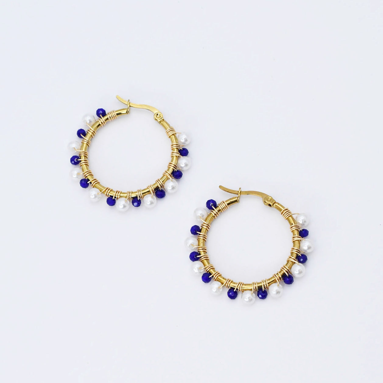 Colorful crystal statement hoop earrings with multicolor beads and sparkling stones, waterproof earrings, tarnish free jewelry, hypoallergenic earrings for sensitive skin, 24k gold dainty earrings, handcrafted gemstone earrings, gold hoop earrings, boutique wholesale earrings, trendy gold jewelry, high quality jewelry gifts