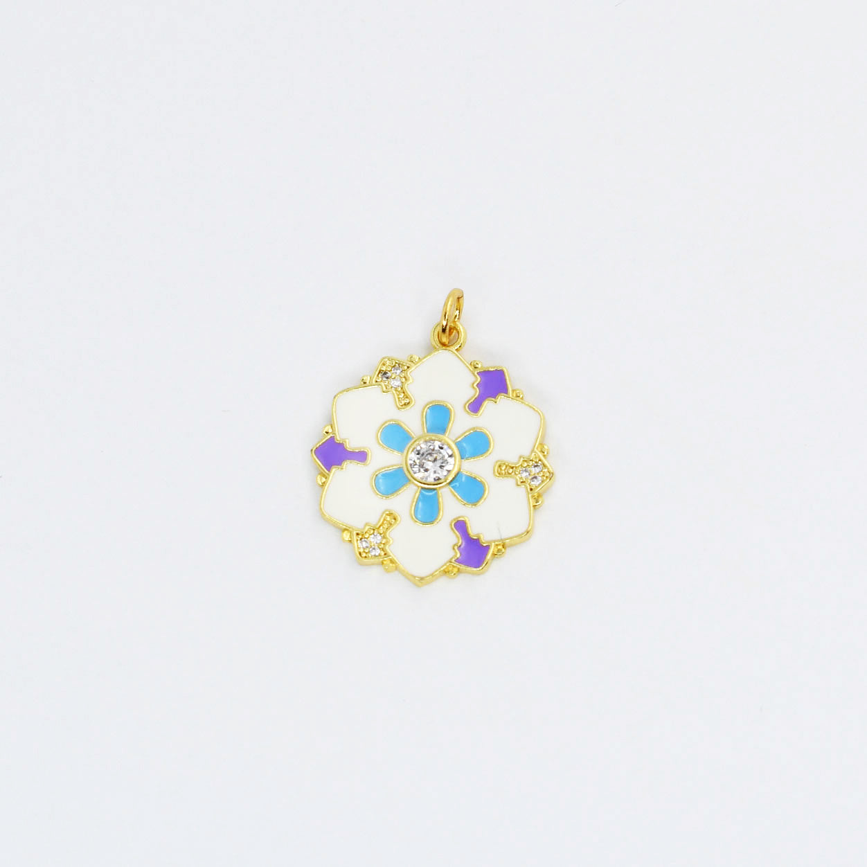 White and Blue Flower Charm - Charming Charlie