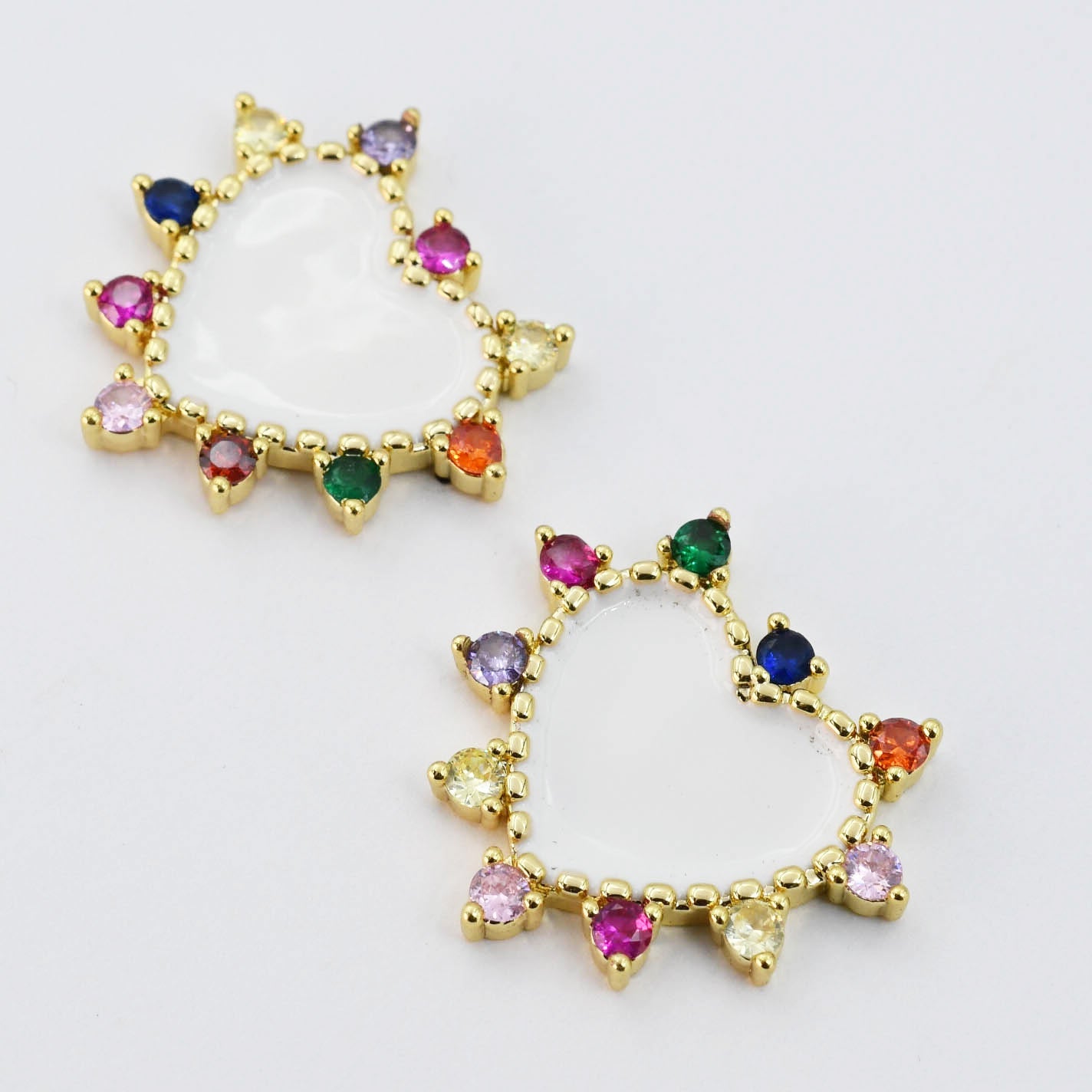 Colorful crystal statement hoop earrings with multicolor beads and sparkling stones, waterproof earrings, tarnish free jewelry, hypoallergenic earrings for sensitive skin, 24k gold dainty earrings, handcrafted gemstone earrings, gold hoop earrings, boutique wholesale earrings, trendy gold jewelry, high quality jewelry gifts