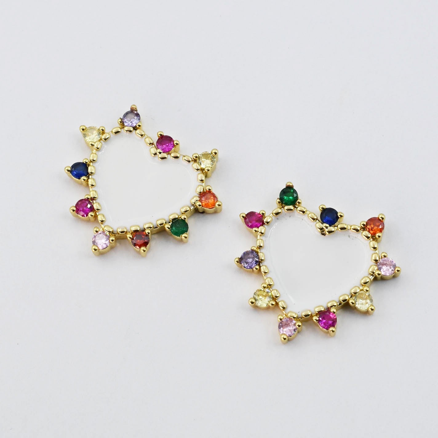 Colorful crystal statement hoop earrings with multicolor beads and sparkling stones, waterproof earrings, tarnish free jewelry, hypoallergenic earrings for sensitive skin, 24k gold dainty earrings, handcrafted gemstone earrings, gold hoop earrings, boutique wholesale earrings, trendy gold jewelry, high quality jewelry gifts