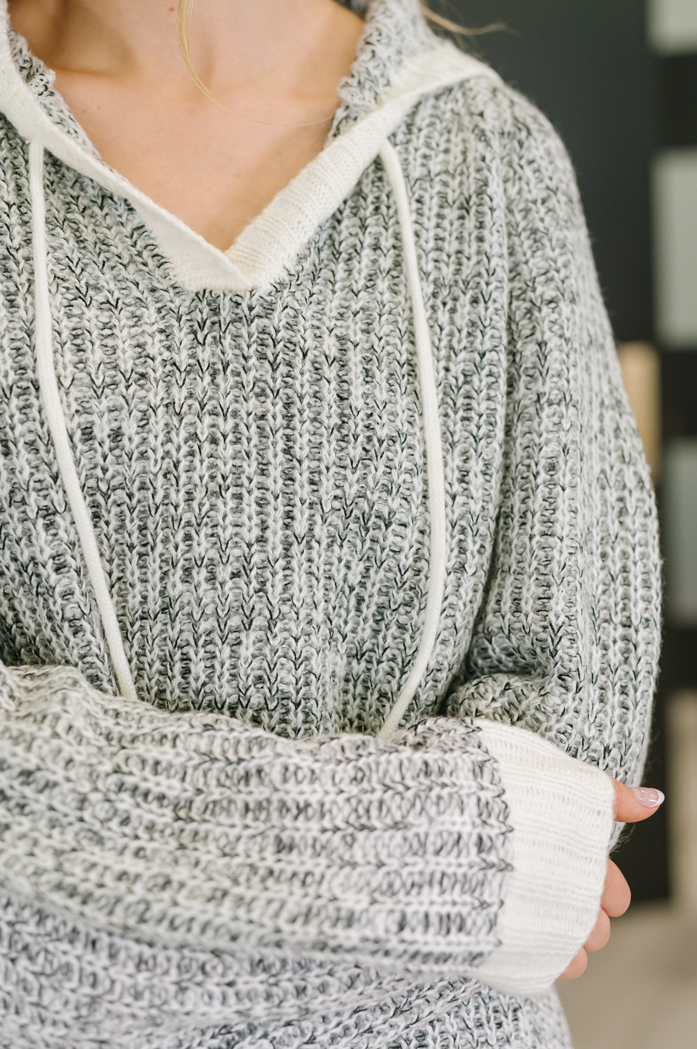 Who Can Live Without it Textured Split Neck Pullover - Charming Charlie