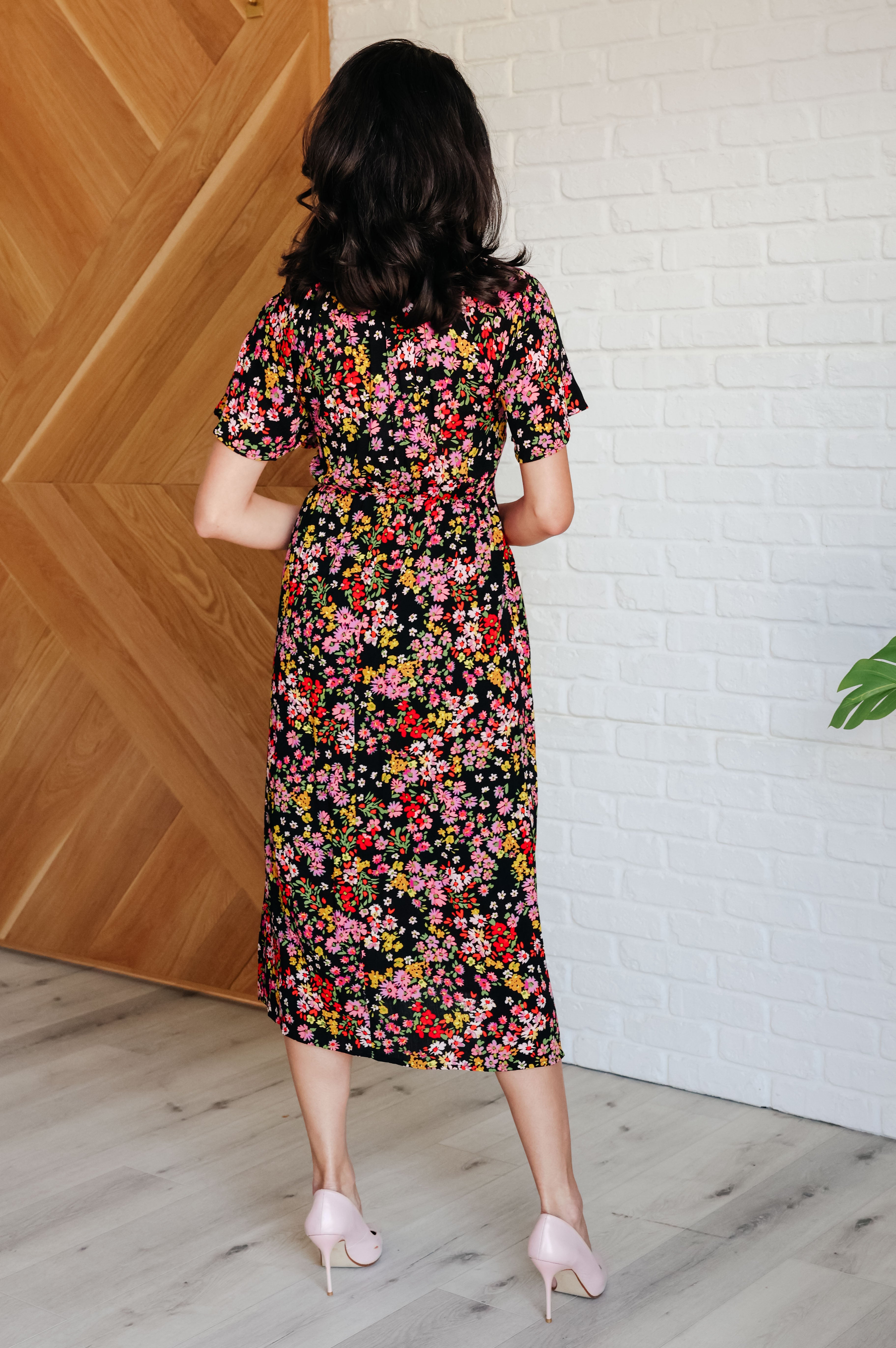 Wildflower and Barley V-Neck Button Up Dress - Charming Charlie