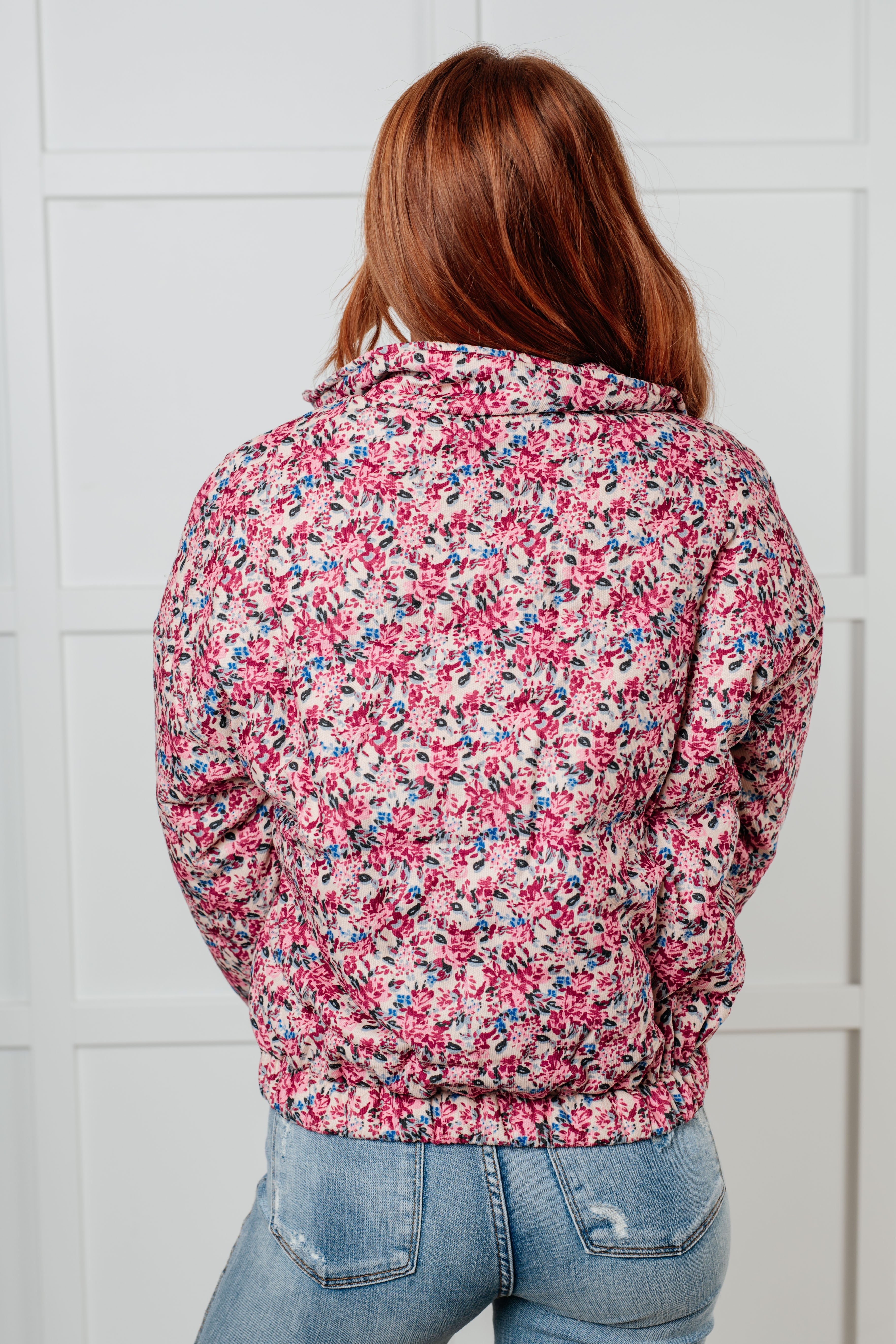 Wish Me Well Floral Printed Puffer Jacket in Cream Multi - Charming Charlie