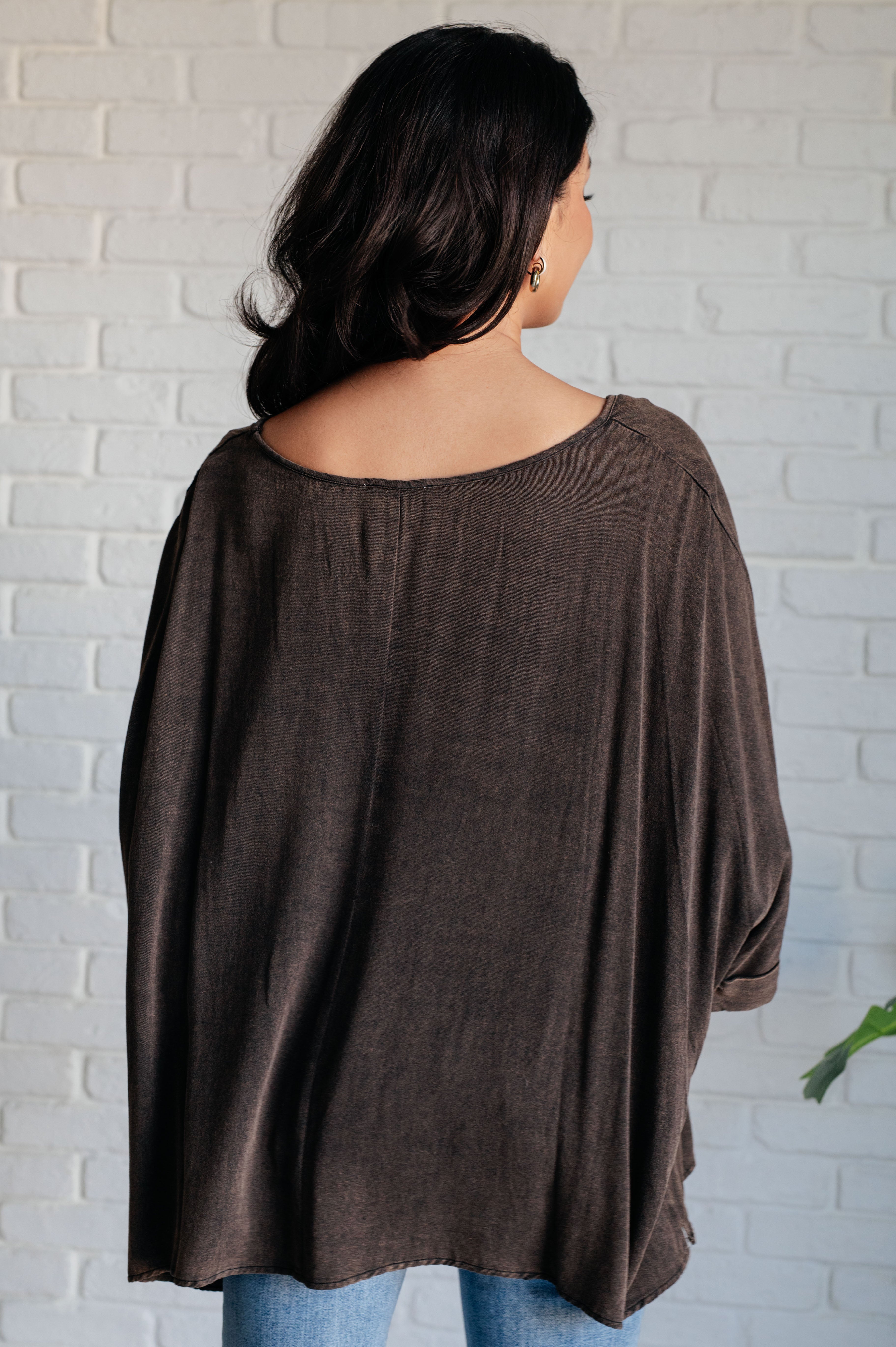 Wishy Washy Mineral Washed Oversized Top - Charming Charlie