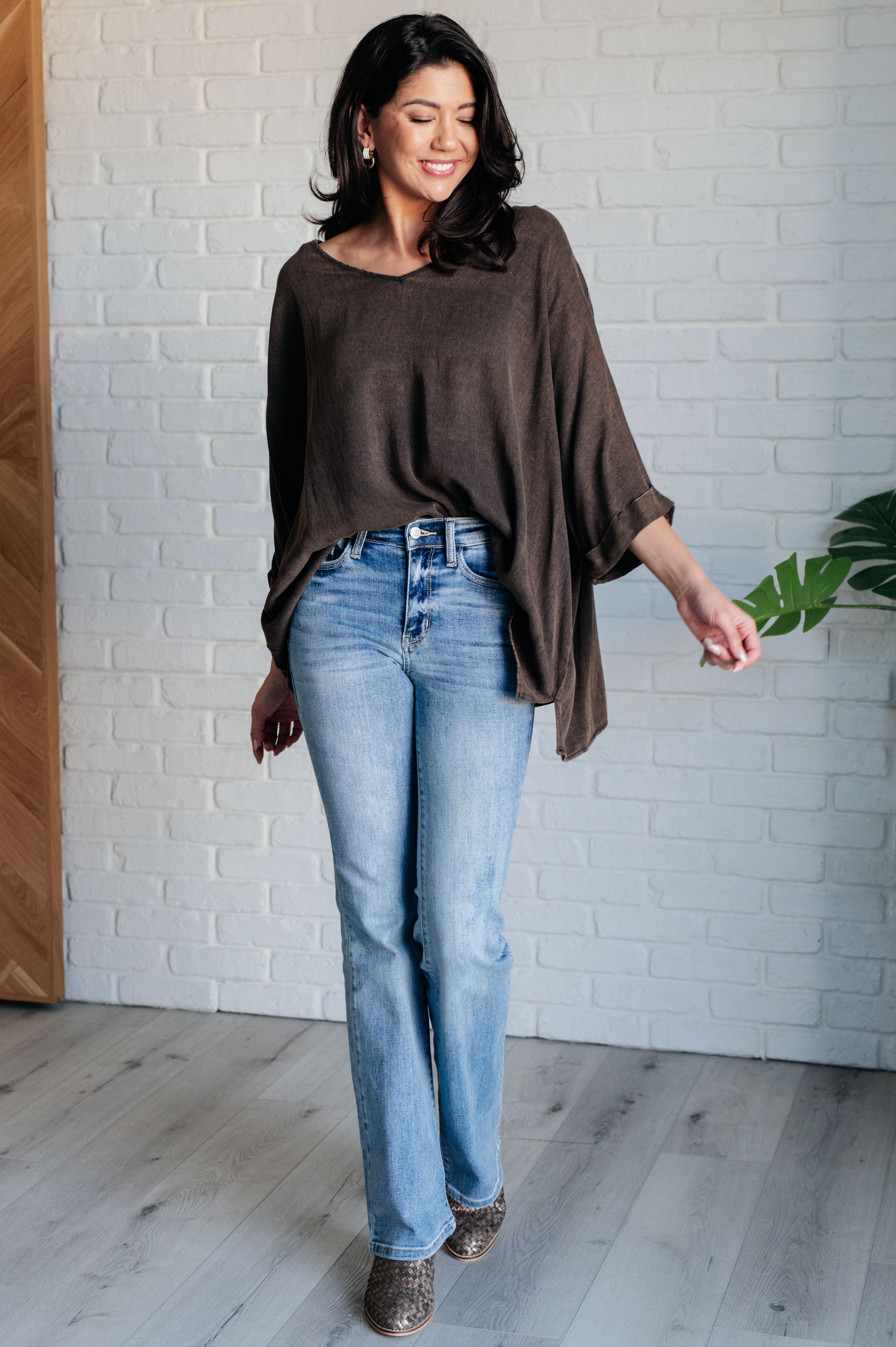 Wishy Washy Mineral Washed Oversized Top - Charming Charlie