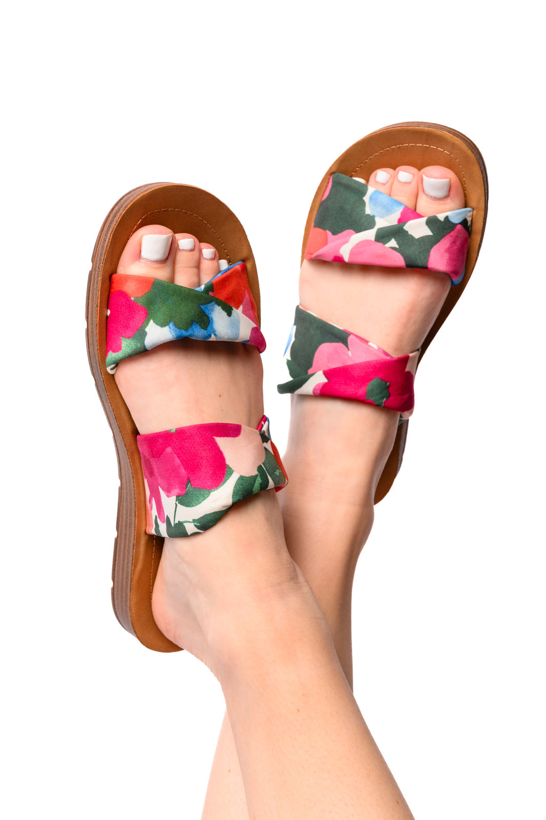 With a Twist Sandal in Flowers - Charming Charlie