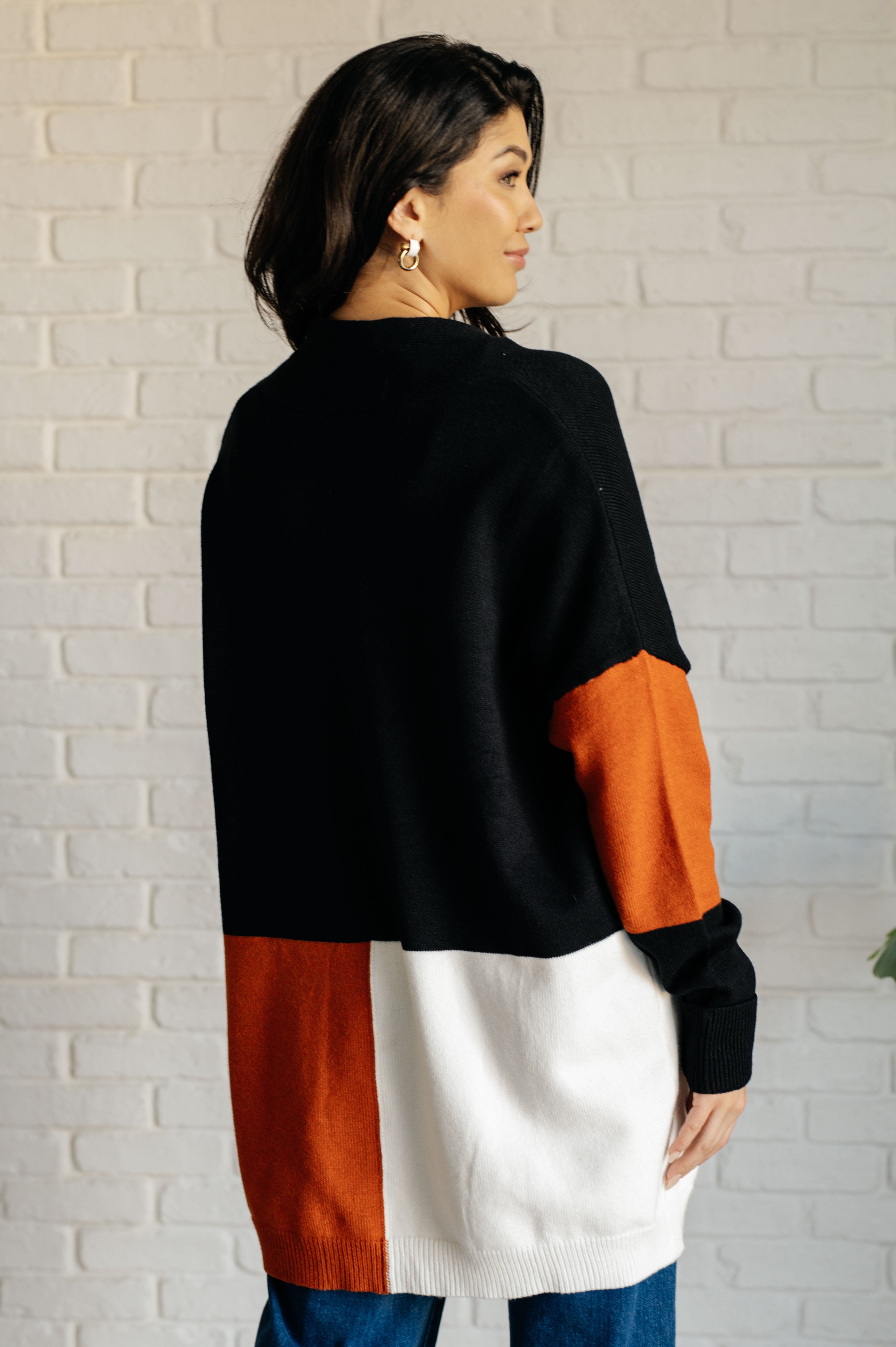 Writer's Block Color Block Open Front Cardigan - Charming Charlie