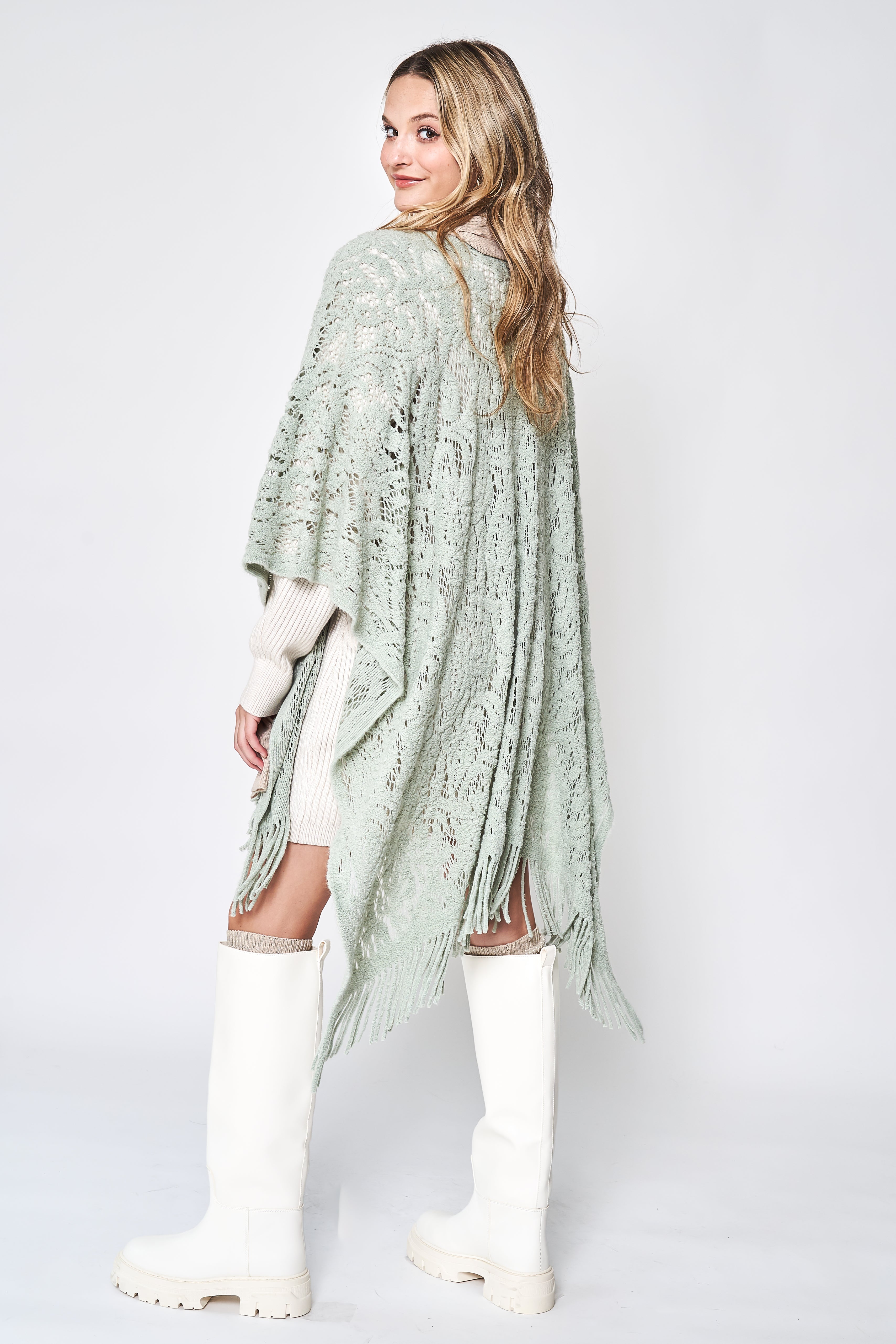 Floral Crochet Ruana - Charming Charlie