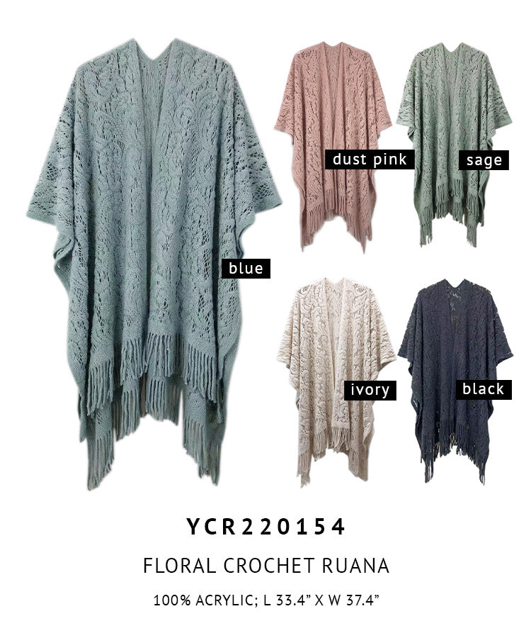 Floral Crochet Ruana - Charming Charlie