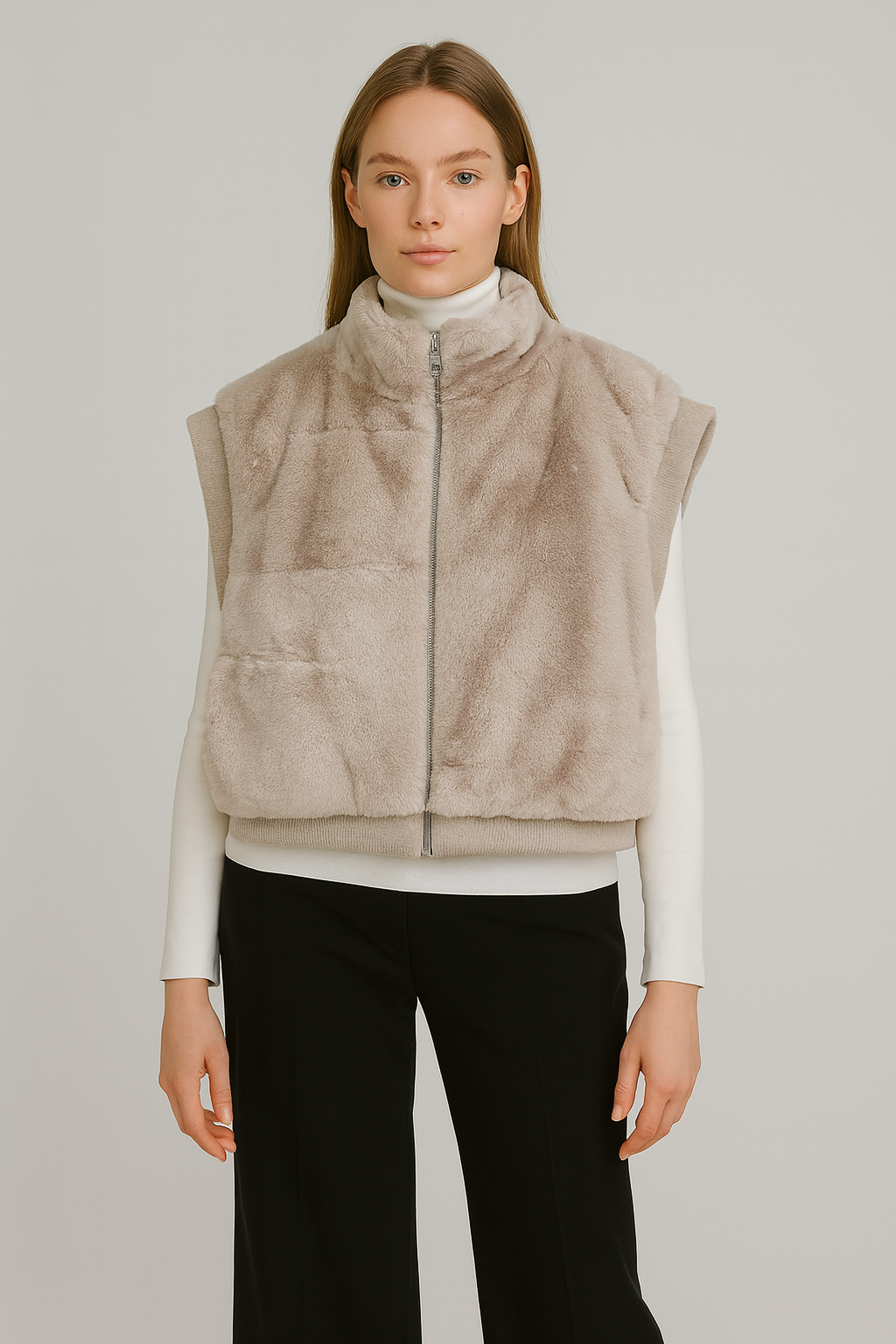 Faux Fur Rib Sleeve Vest - Charming Charlie