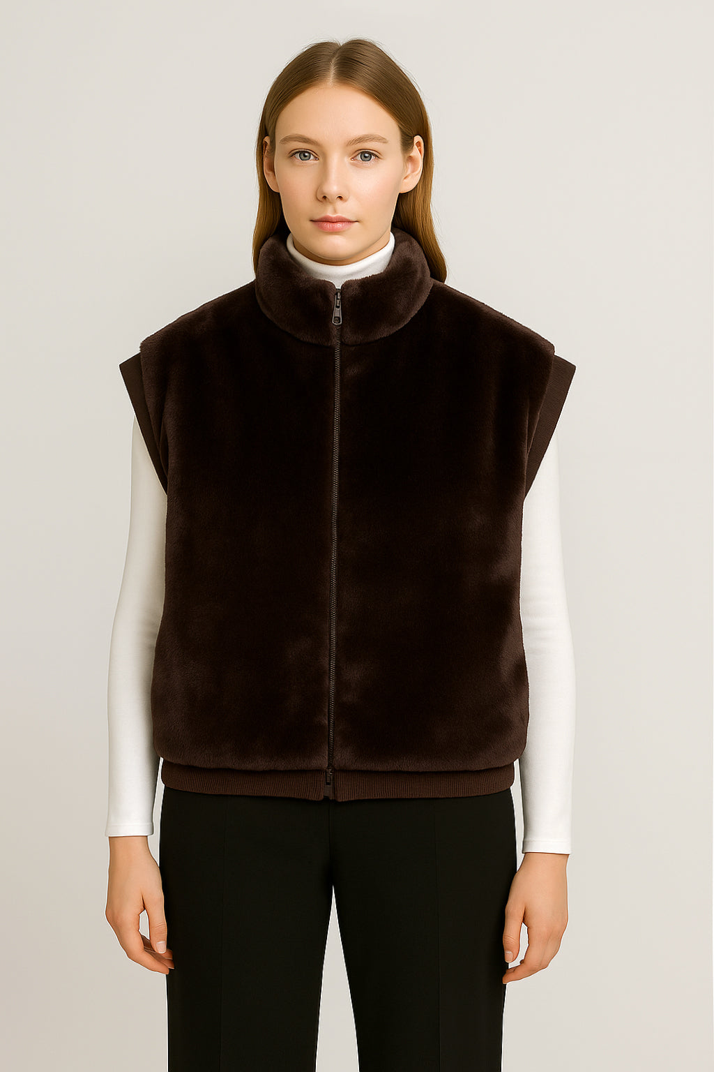 Faux Fur Rib Sleeve Vest - Charming Charlie