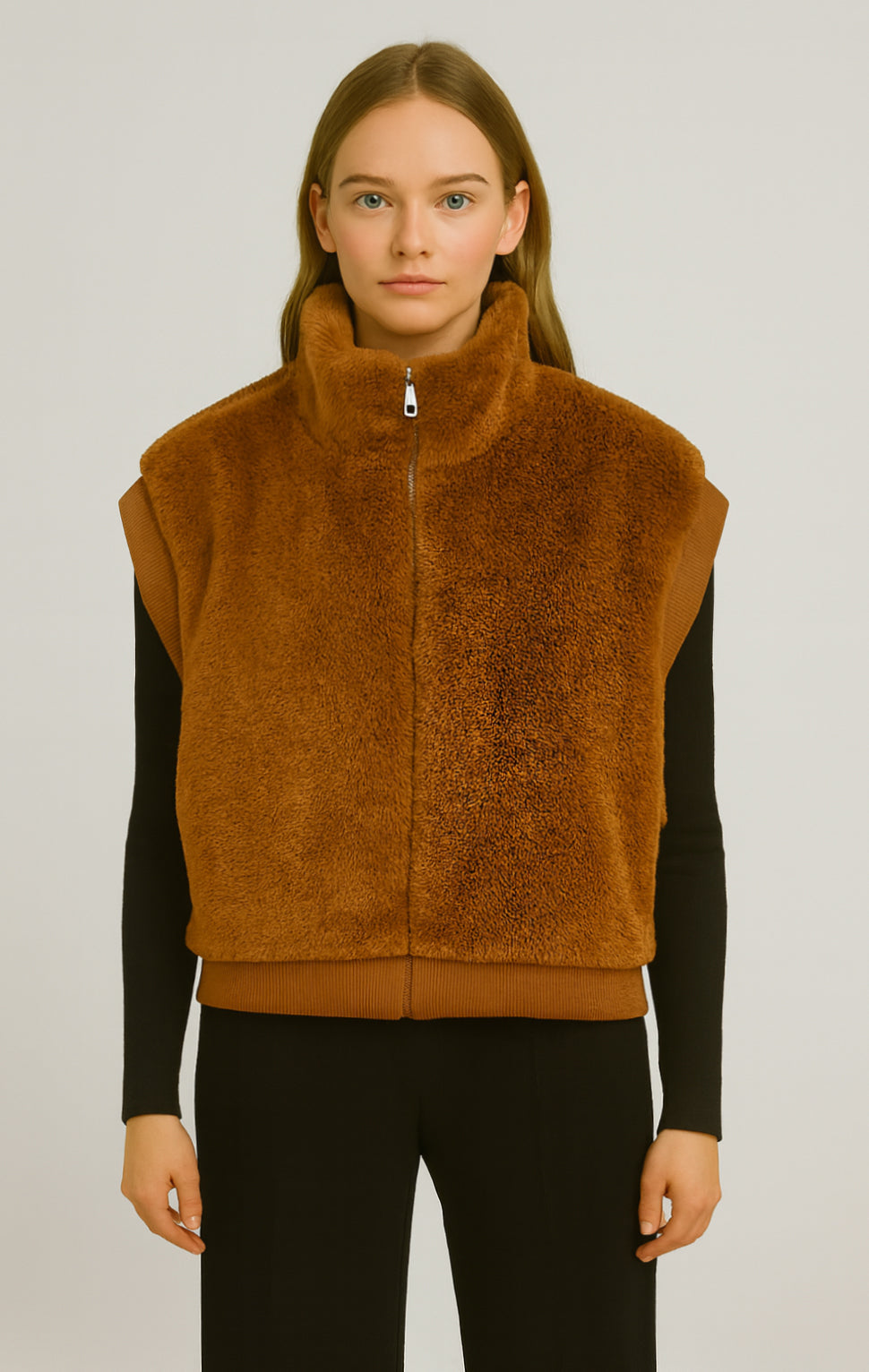 Faux Fur Rib Sleeve Vest - Charming Charlie