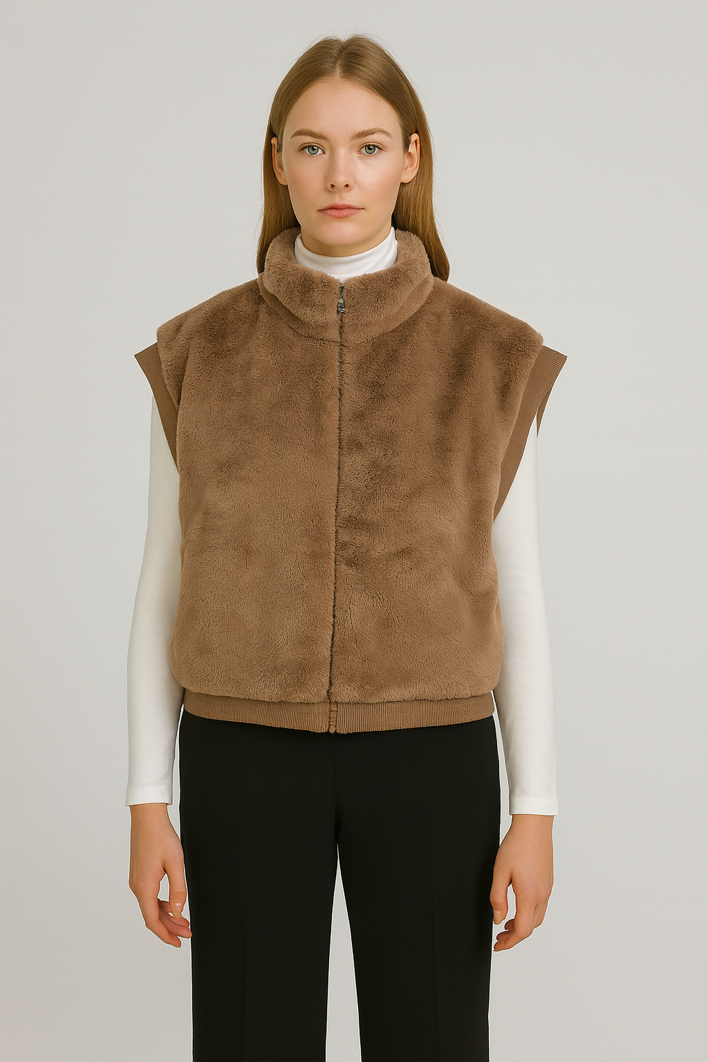 Faux Fur Rib Sleeve Vest - Charming Charlie