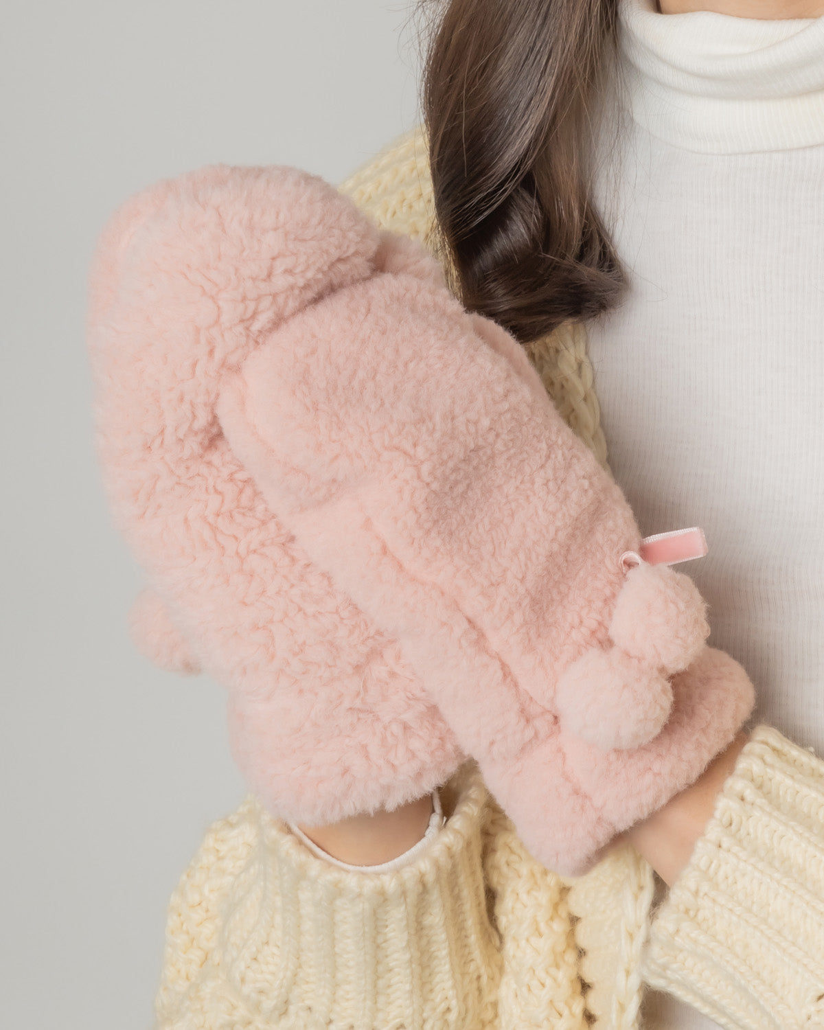 Sherpa Mittens With Velvet Ribbon - Charming Charlie