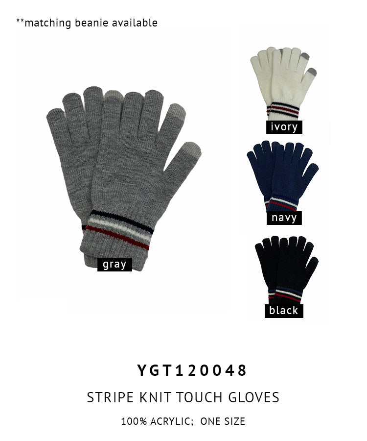 Stripe Knit Touch Gloves - Charming Charlie