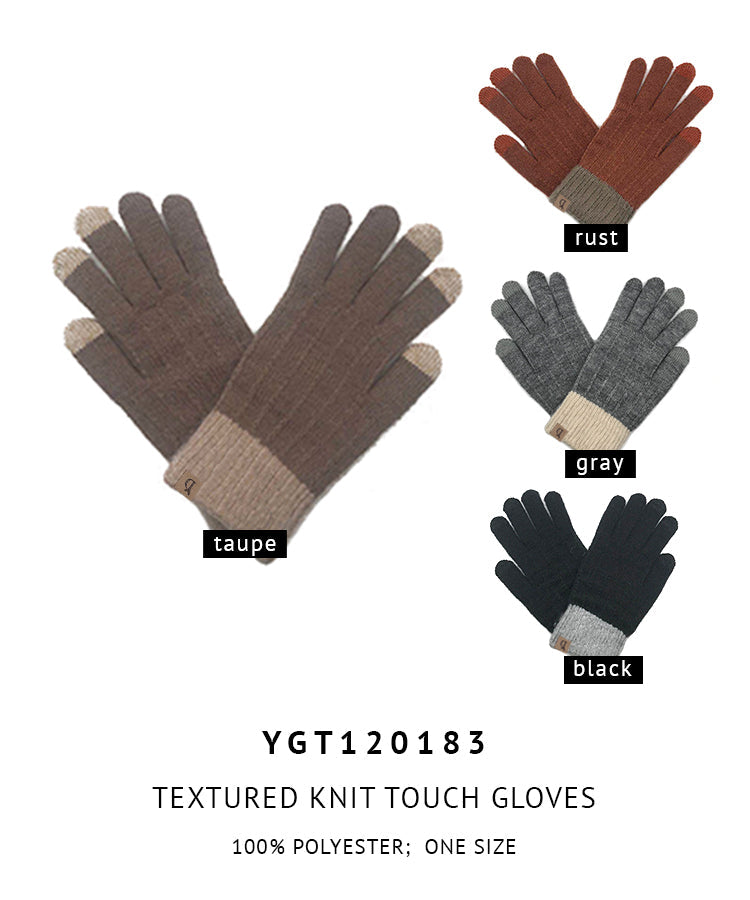 Textured Knit Touch Gloves - Charming Charlie