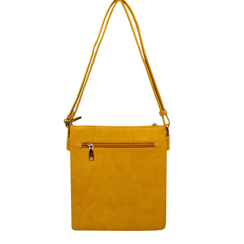 Yellow Fashionable Womens Soft Faux Leather Crossbody Purse Shoulder Bag, Show your trendy side with this awesome crossbody bag. Have fun and look stylish. Versatile enough for wearing straight through the week, perfectly lightweight to carry around all day. Hands-Free Cross-Body adds an instant runway style to your look, giving it ladylike chic. This handbag is destined to become your new favorite. Detachable, adjustable crossbody strap. Exterior front zip pocket.