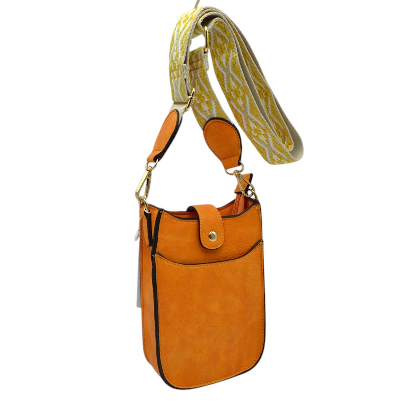 Vegan Leather Crossbody Bag with Adjustable Guitar Straps - Charming Charlie