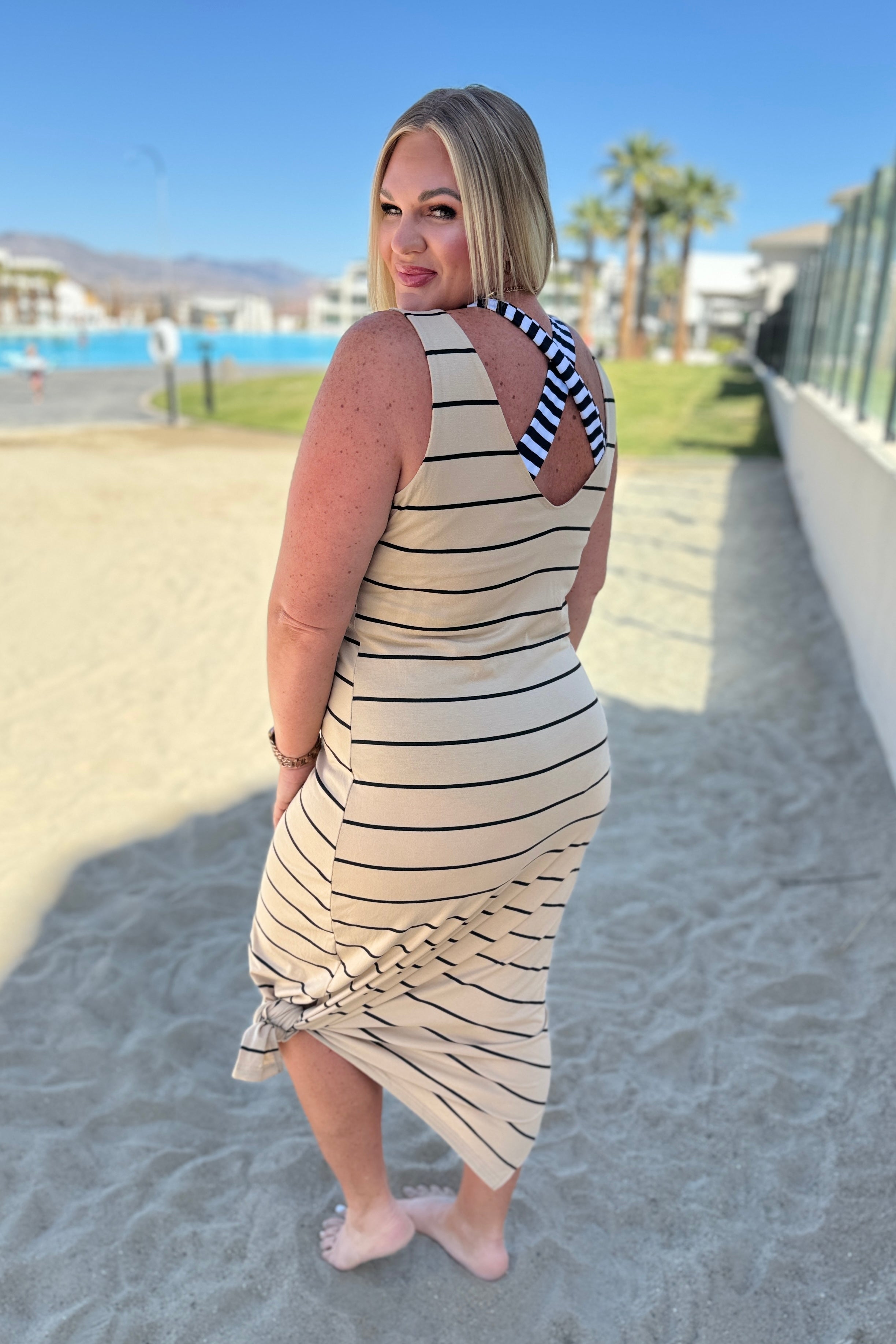 You Get Me Sleeveless Maxi In Khaki - Charming Charlie