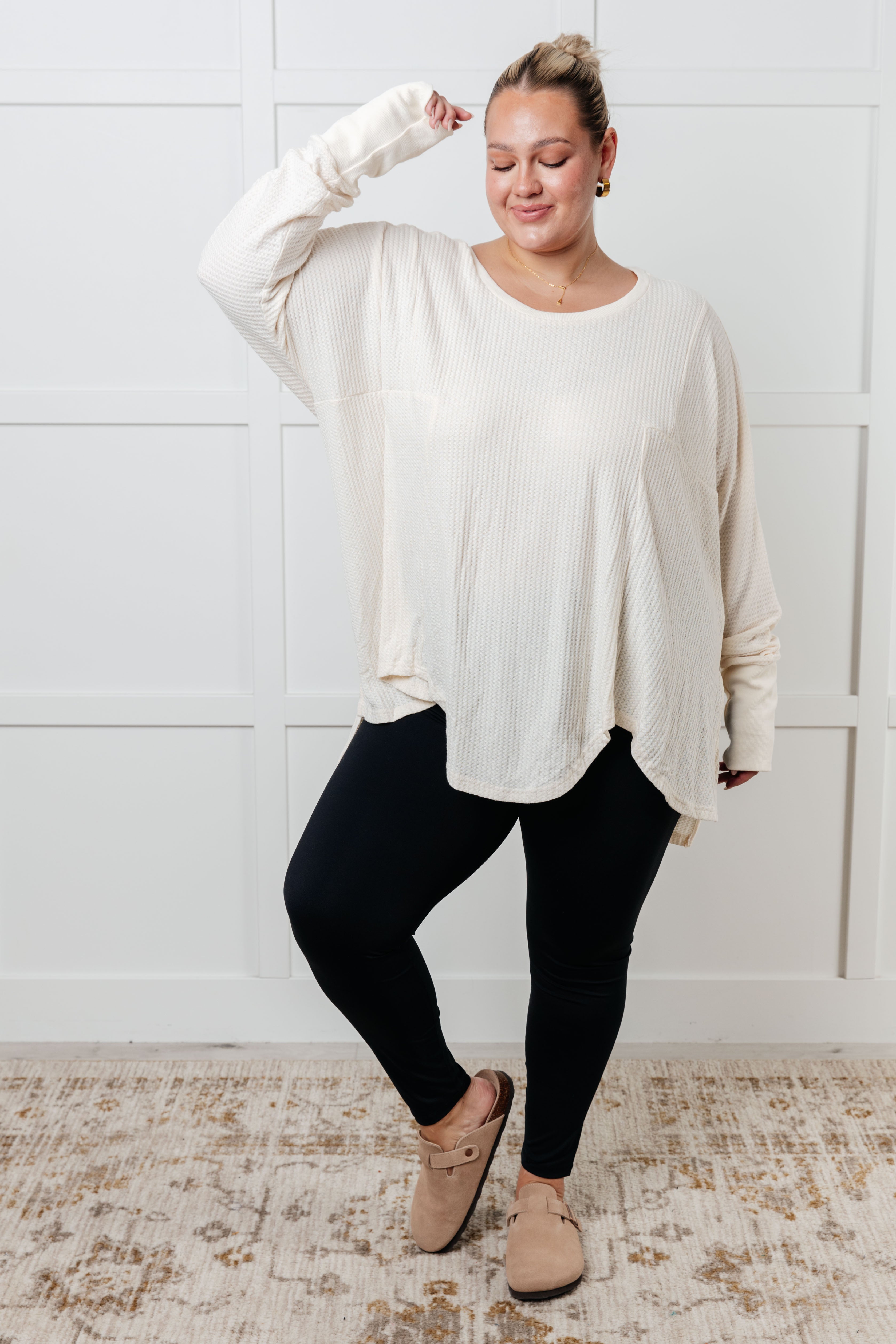 You're Too Kind Waffle Knit Top - Charming Charlie