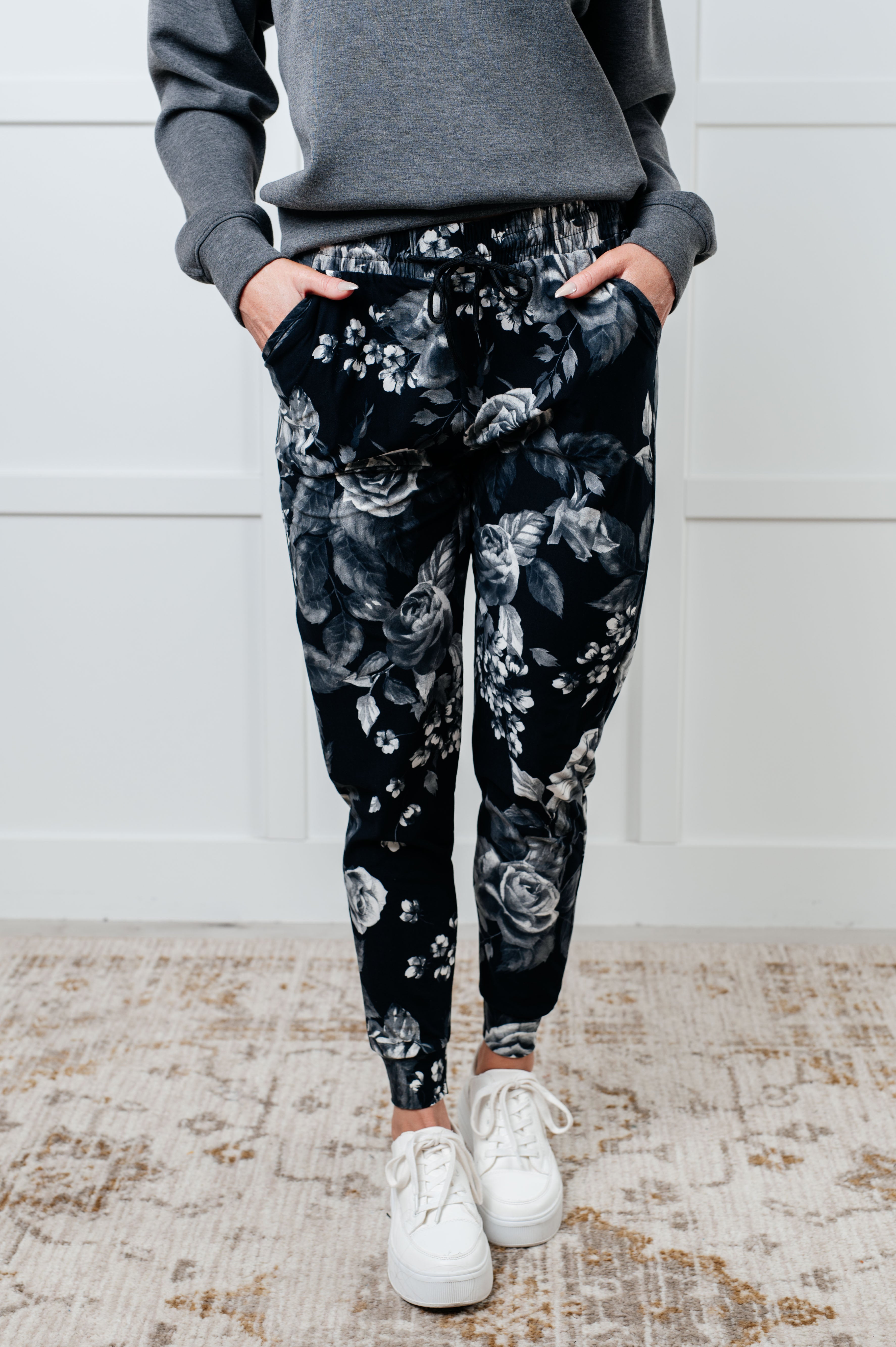 Your New Favorite Joggers in Rose Print - Charming Charlie