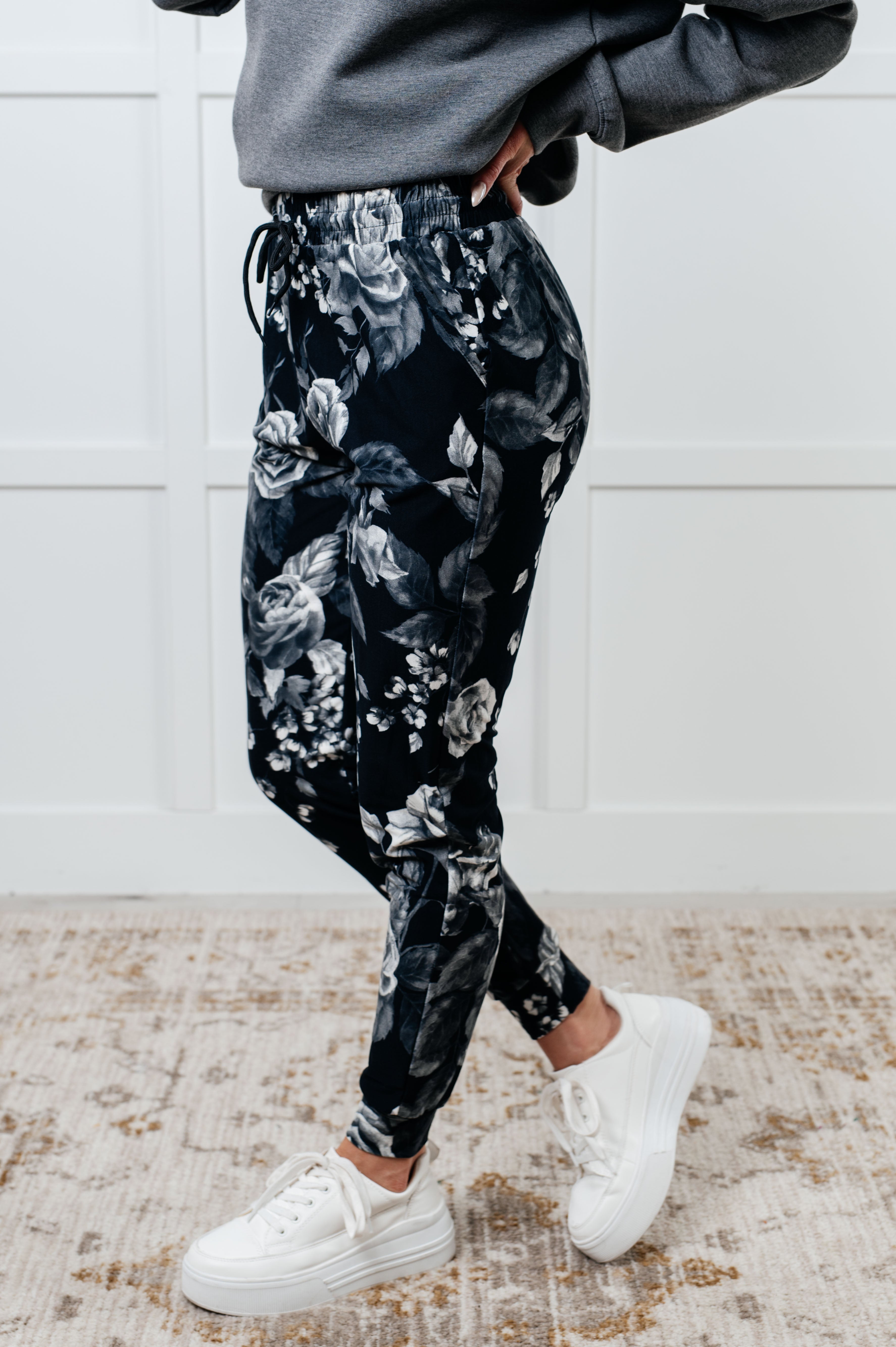 Your New Favorite Joggers in Rose Print - Charming Charlie