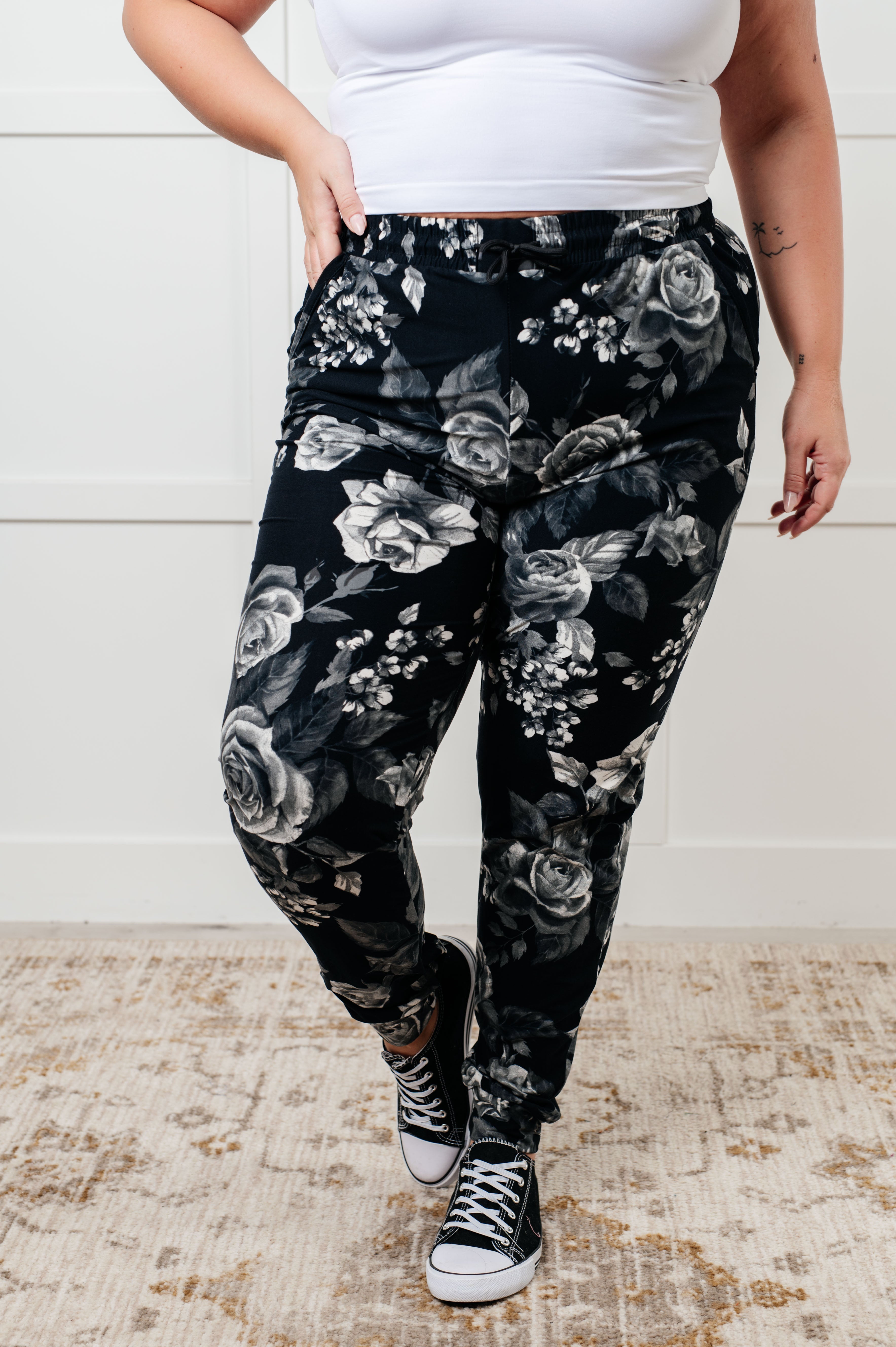 Your New Favorite Joggers in Rose Print - Charming Charlie