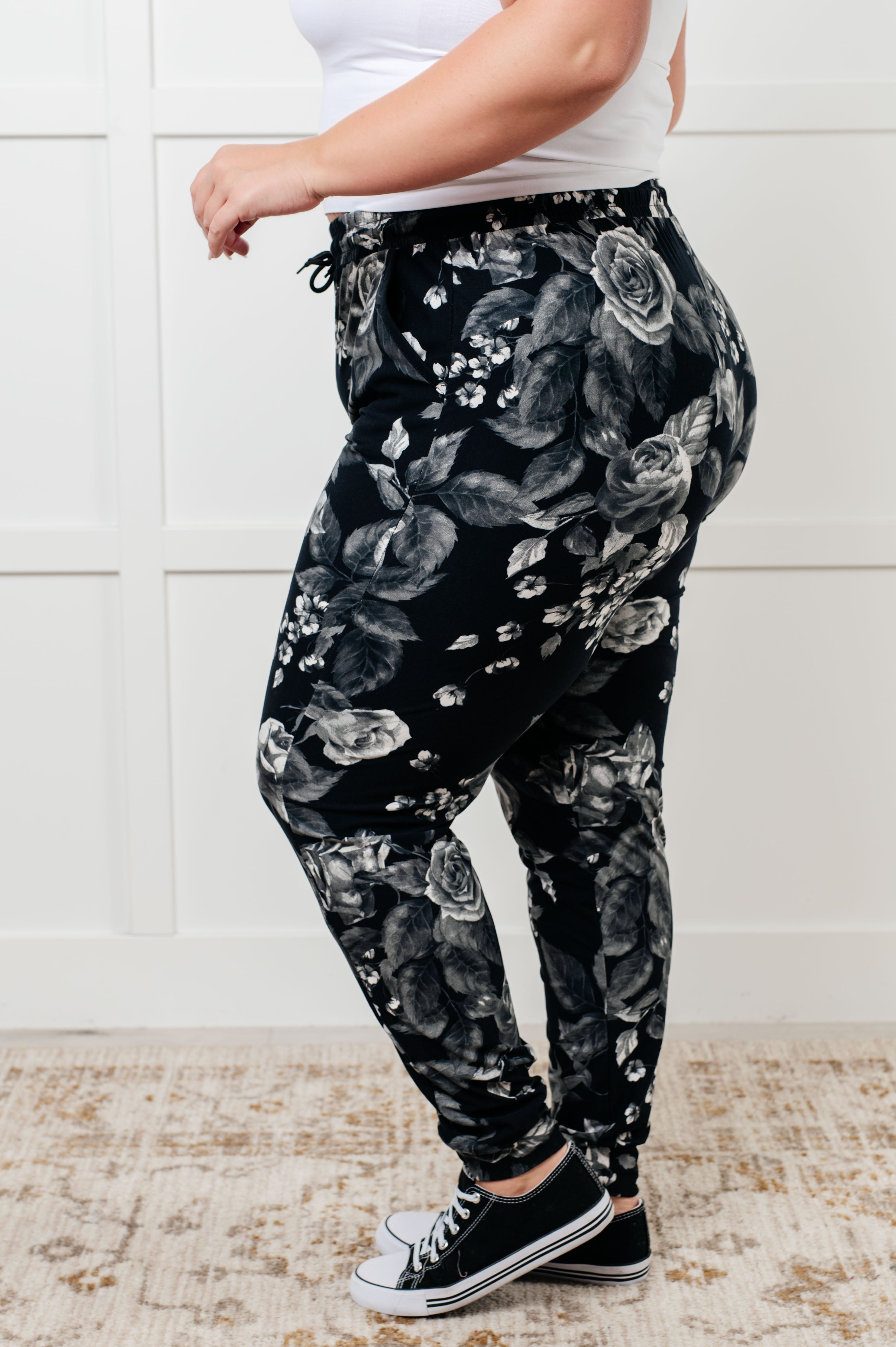 Your New Favorite Joggers in Rose Print - Charming Charlie
