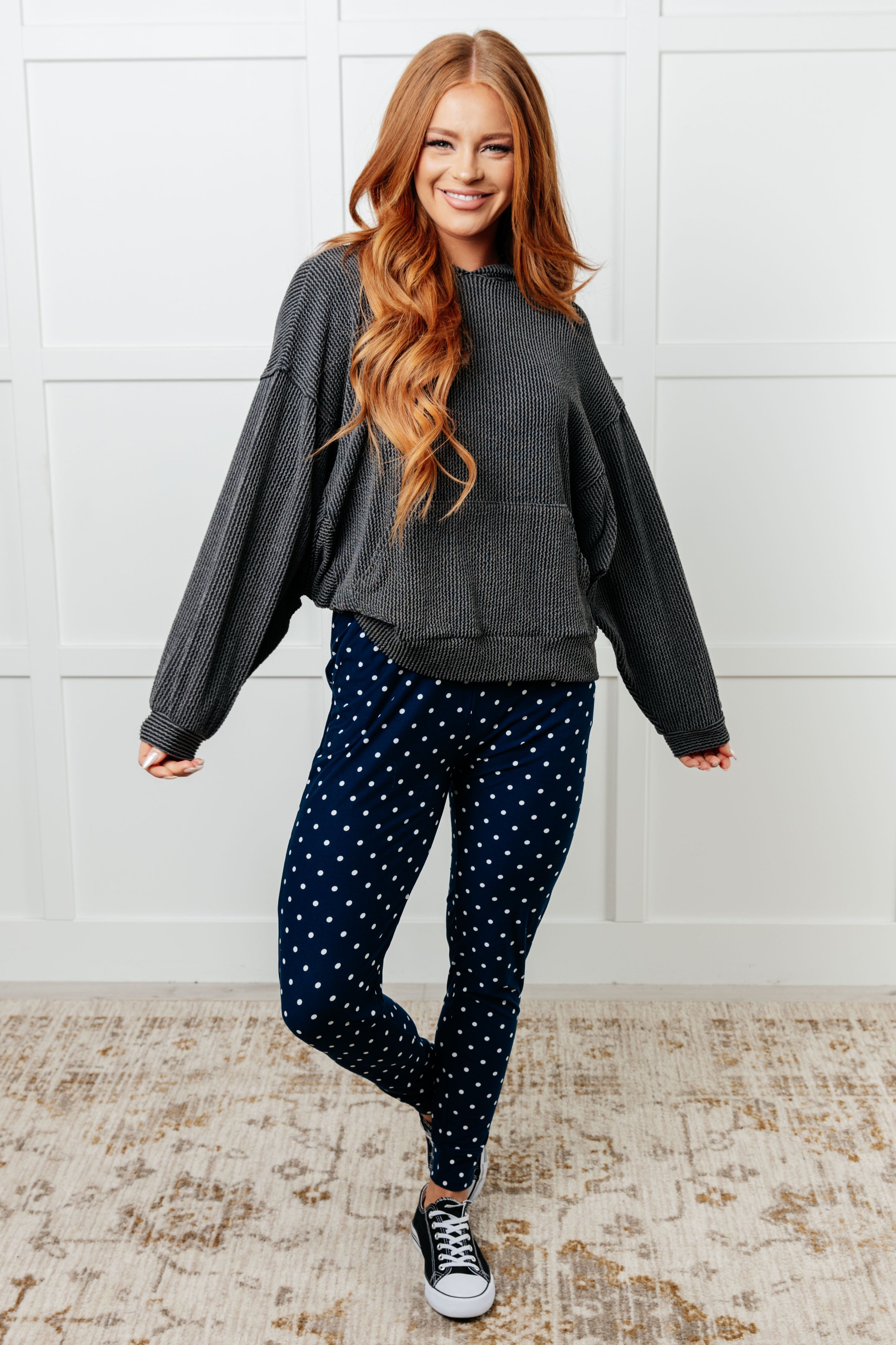 Your New Favorite Joggers in White Polka Dot - Charming Charlie