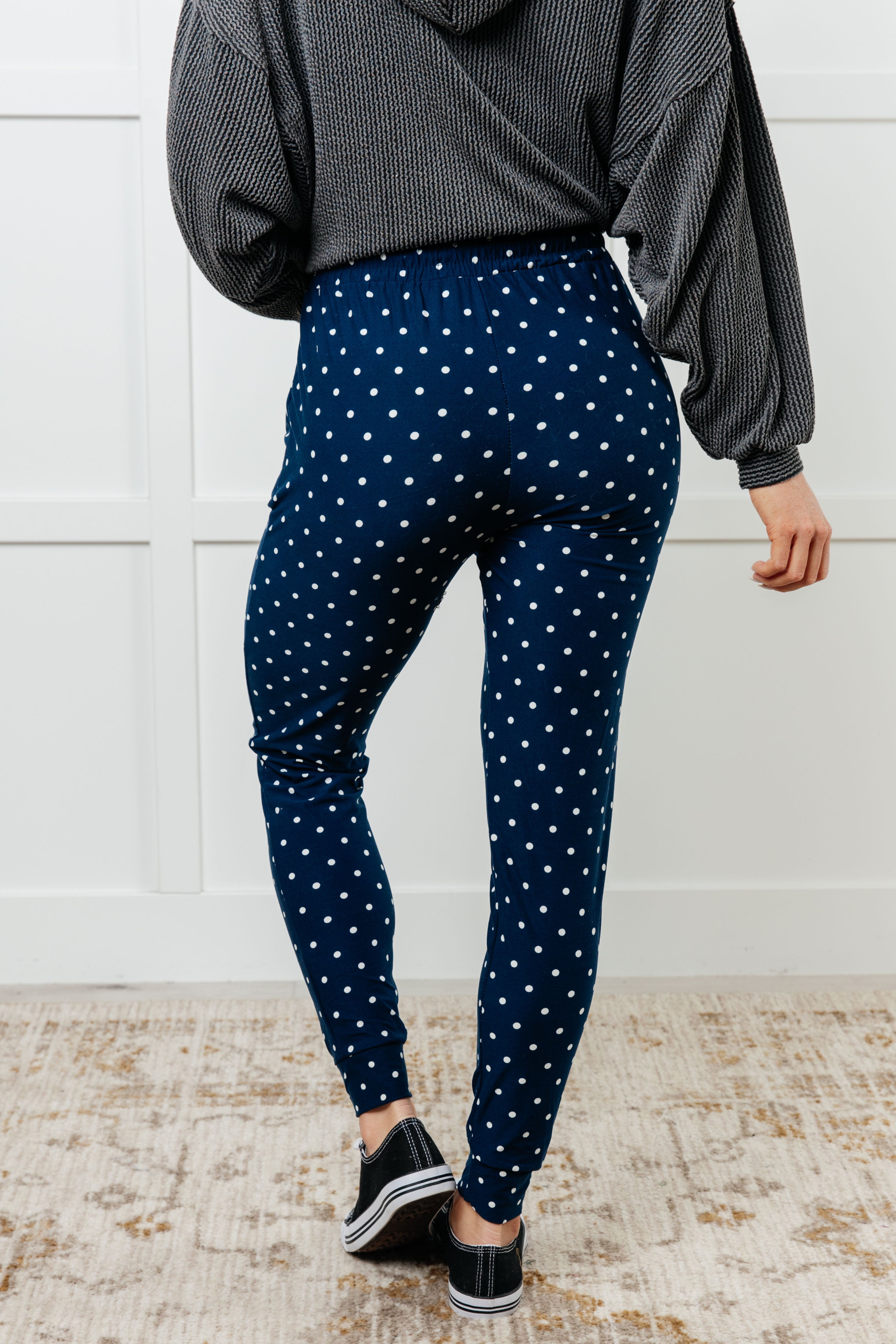 Your New Favorite Joggers in White Polka Dot - Charming Charlie