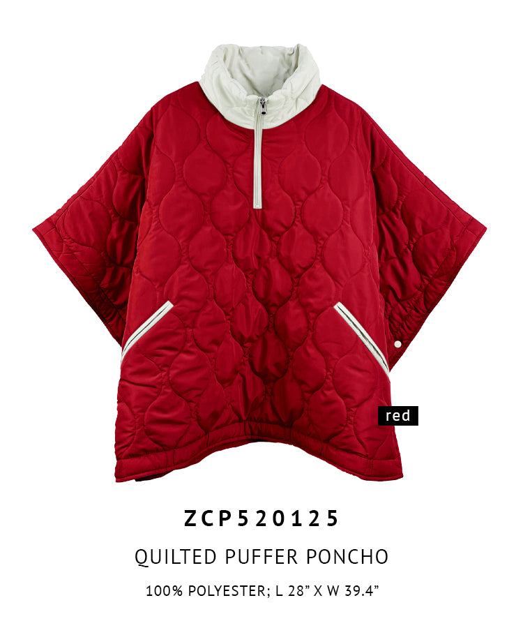 Quilted Puffer Poncho - Charming Charlie