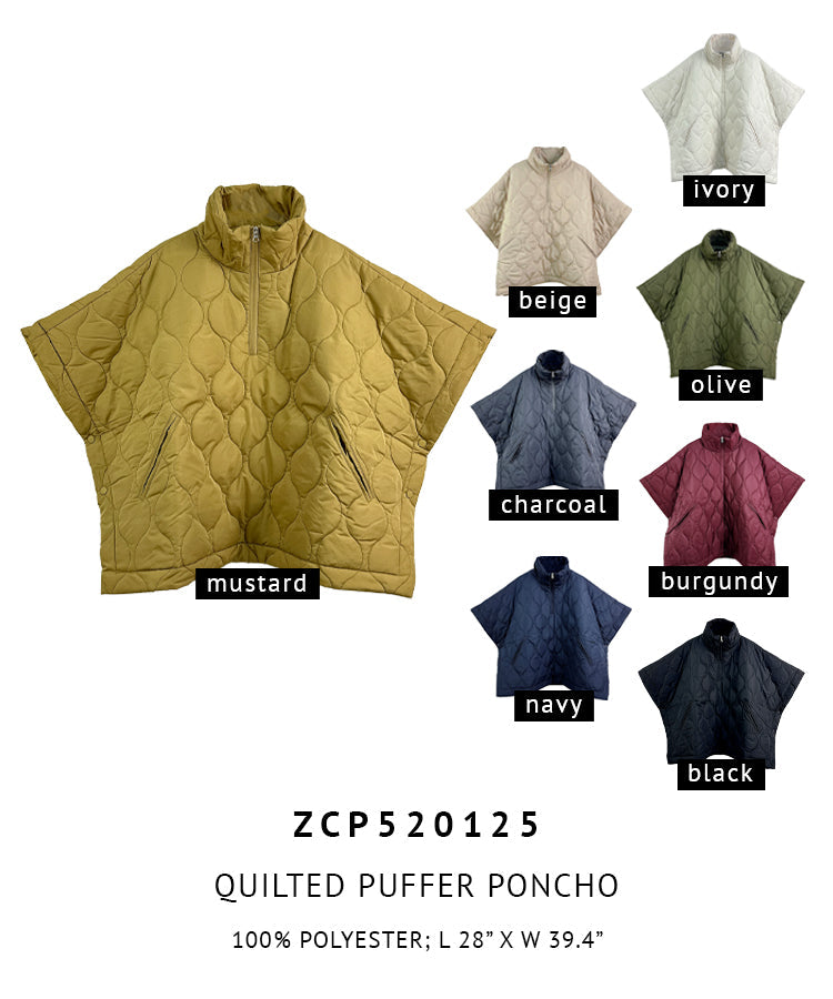 Quilted Puffer Poncho - Charming Charlie
