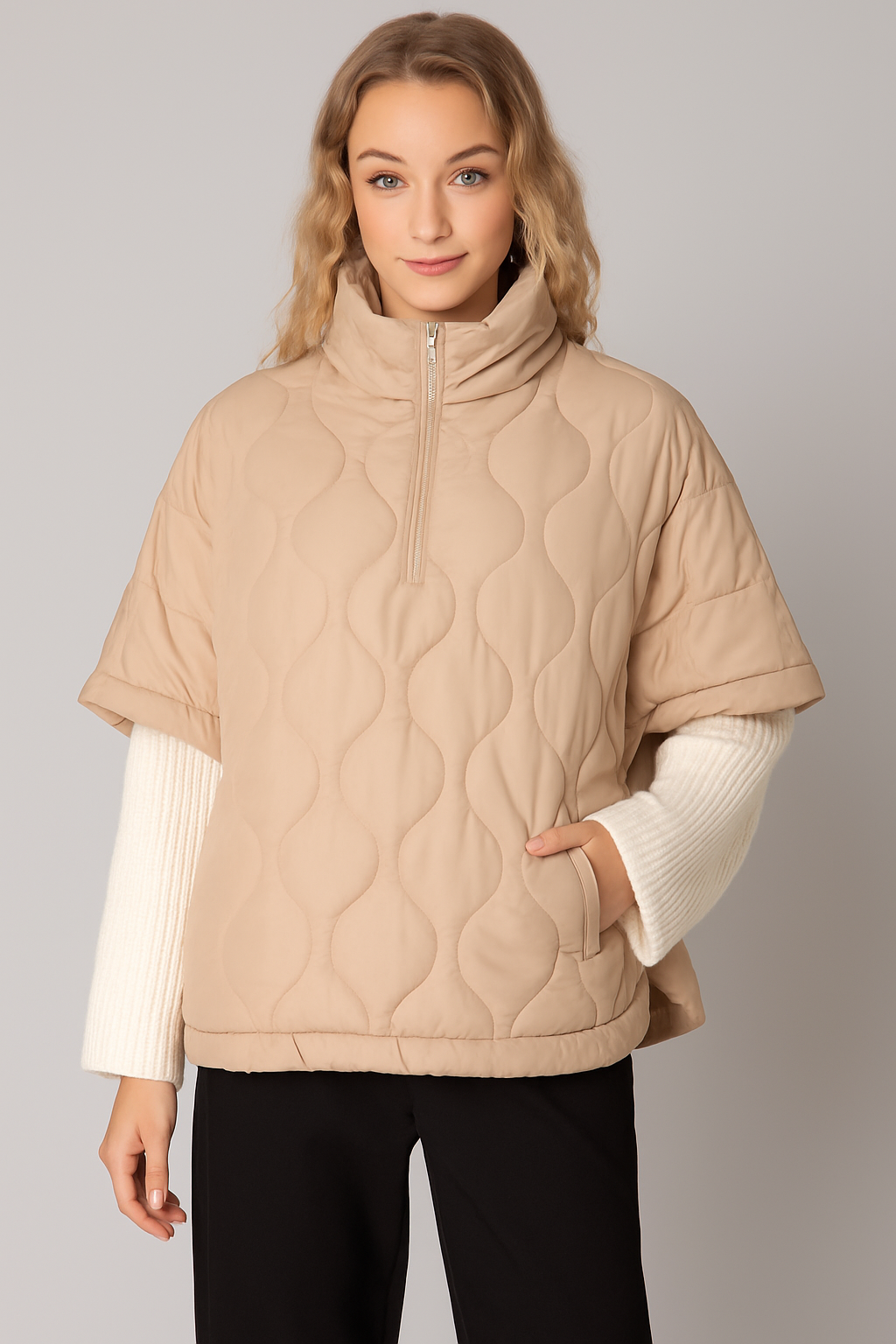 Quilted Puffer Poncho - Charming Charlie