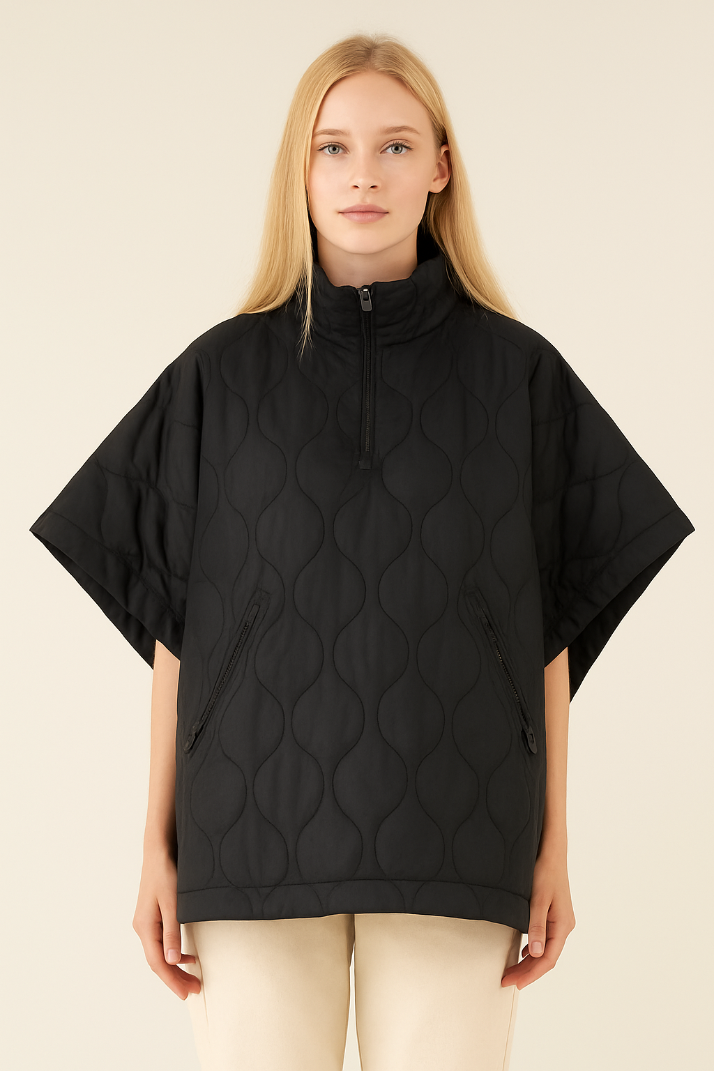 Quilted Puffer Poncho - Charming Charlie