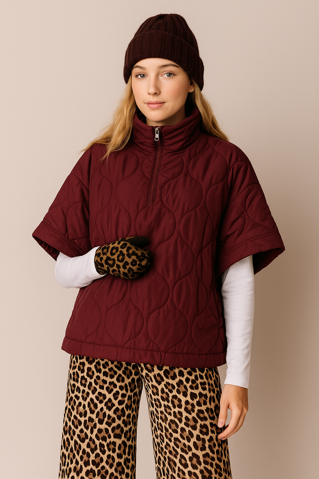 Quilted Puffer Poncho - Charming Charlie