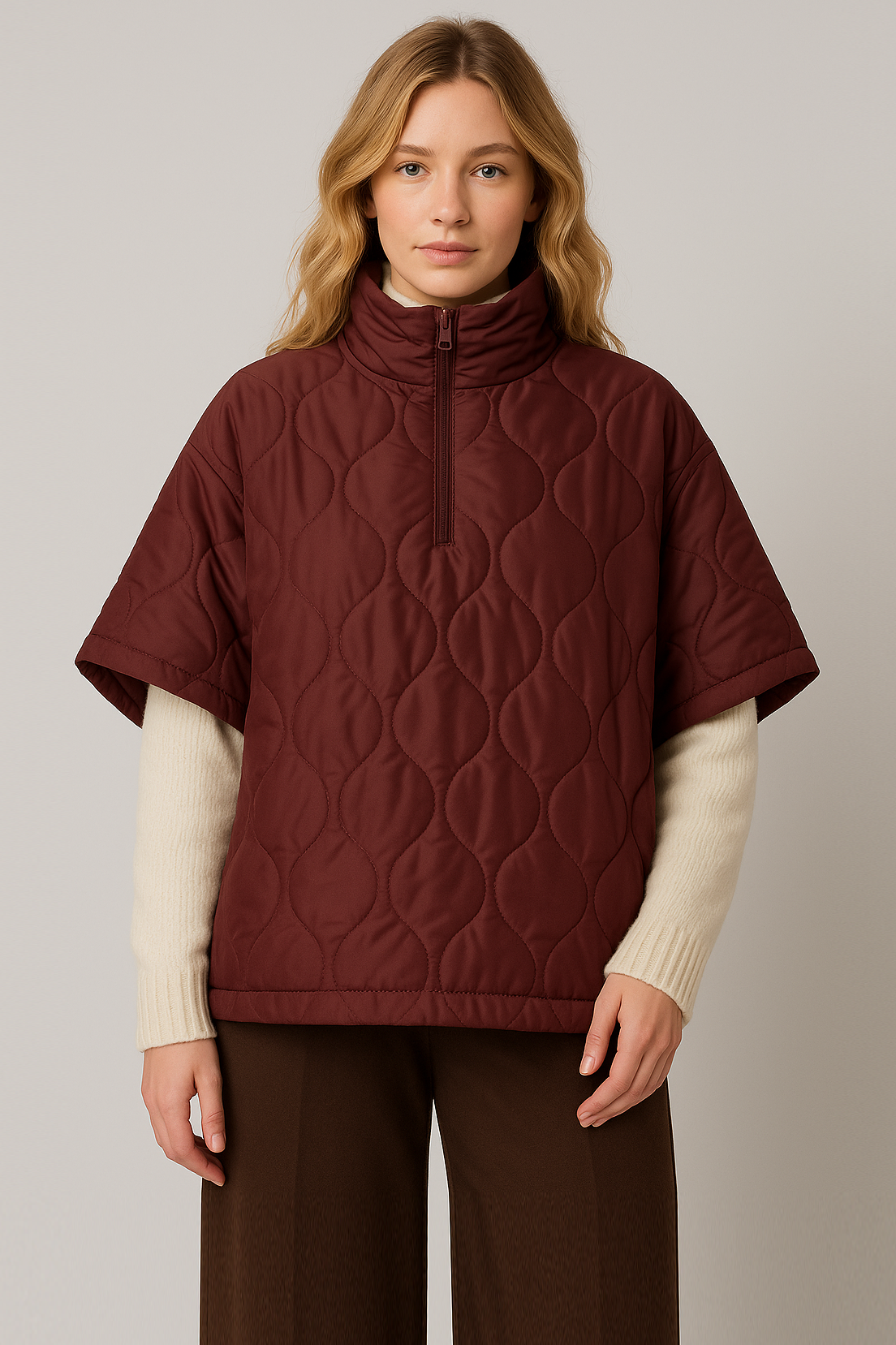 Quilted Puffer Poncho - Charming Charlie